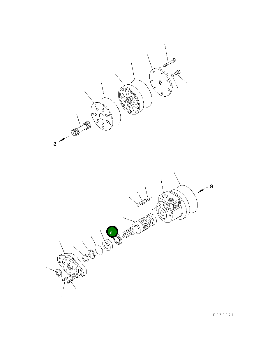 Игольчатый подшипник 2692-8-47680 Komatsu