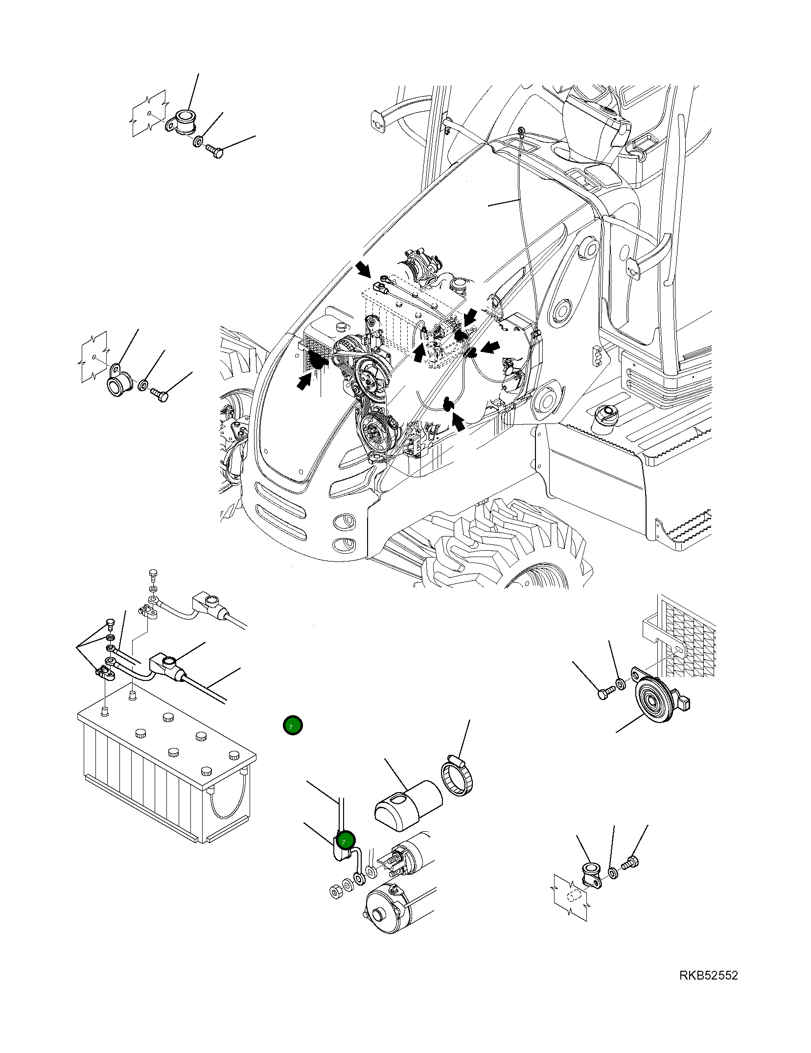 Кабель аккумулятора (+) 42N-06-11111 Komatsu
