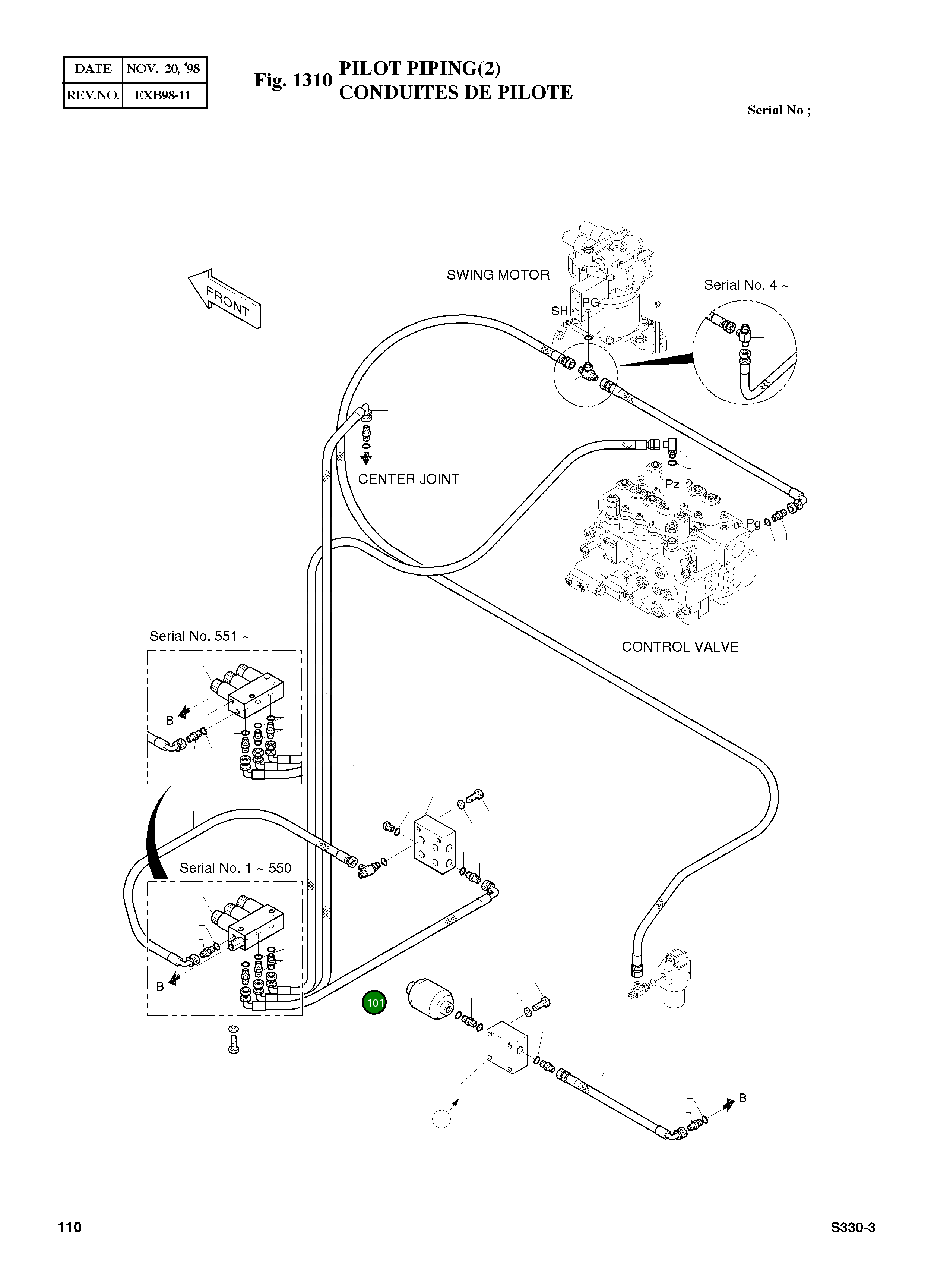 Шланг PF3/8-600 2184-1061D90 Komatsu