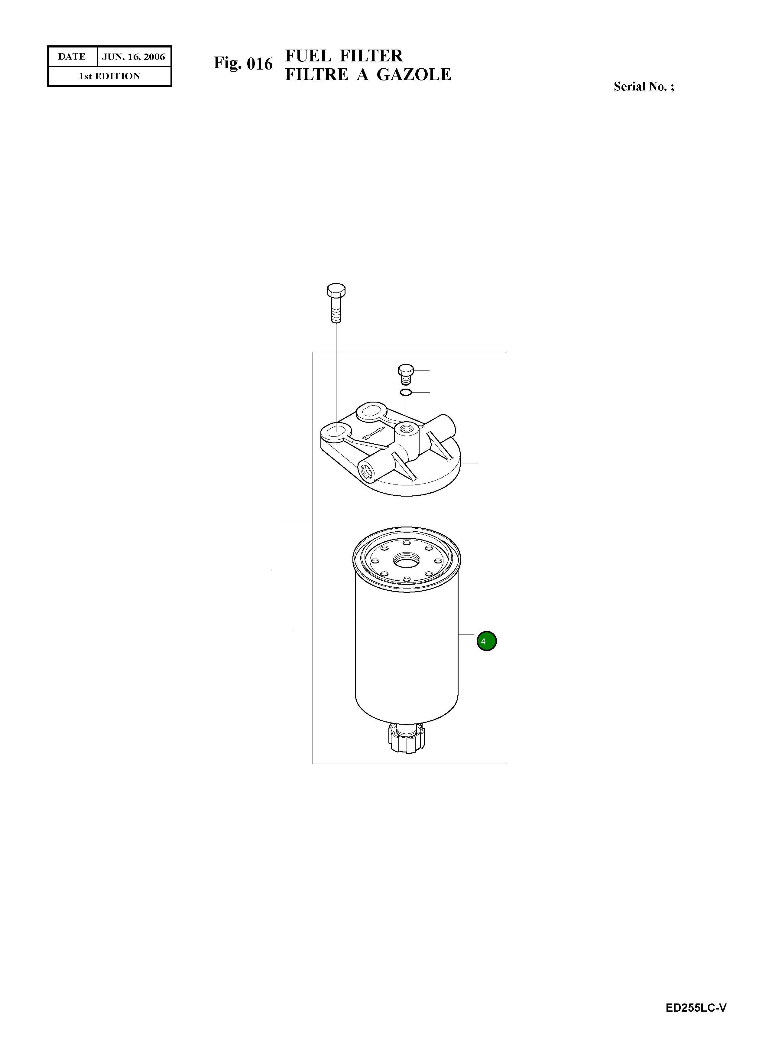 Фильтр топливный 65.12503-5016A Komatsu