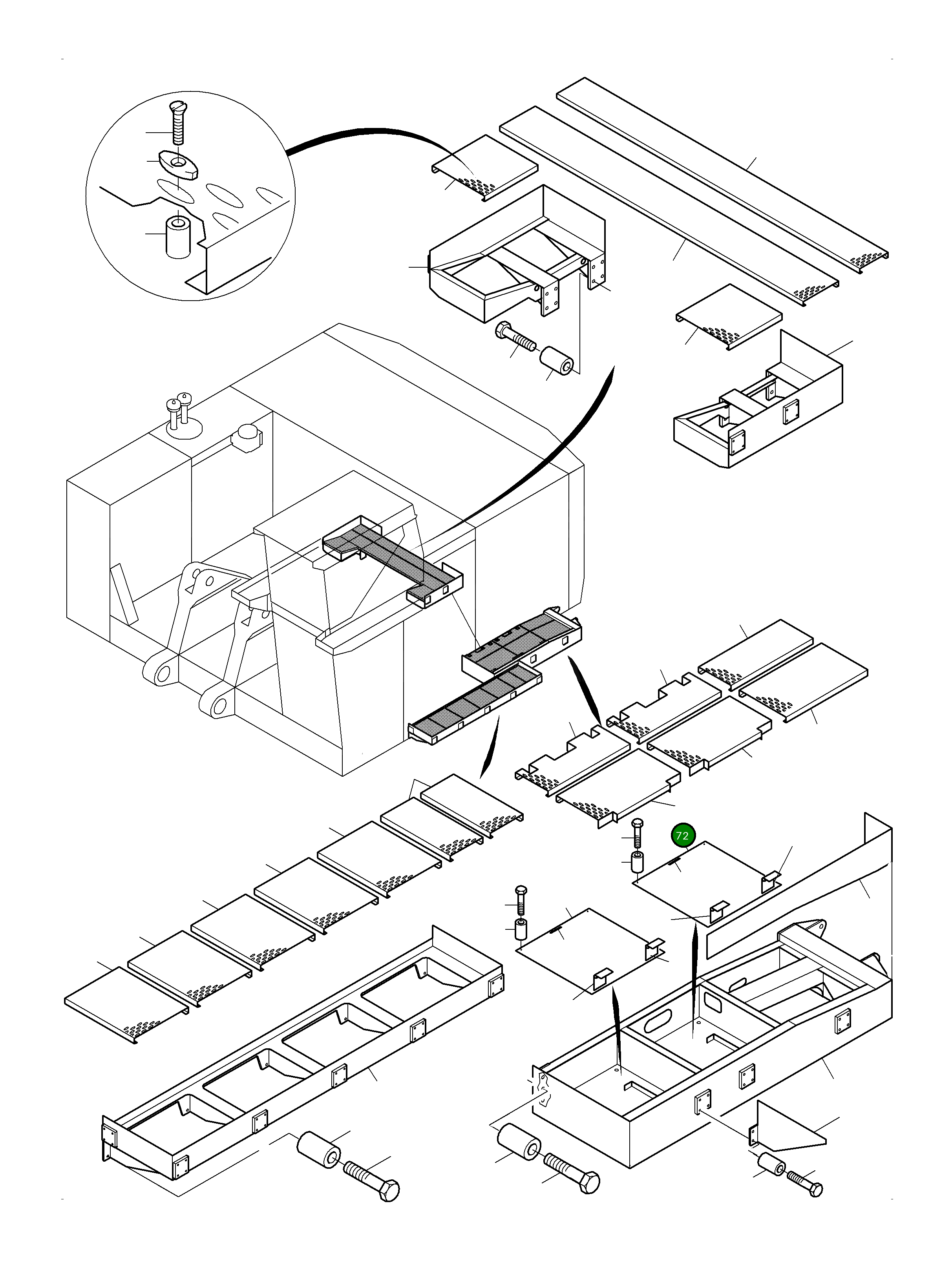 Крышка аккумулятора 956 862 40 Komatsu