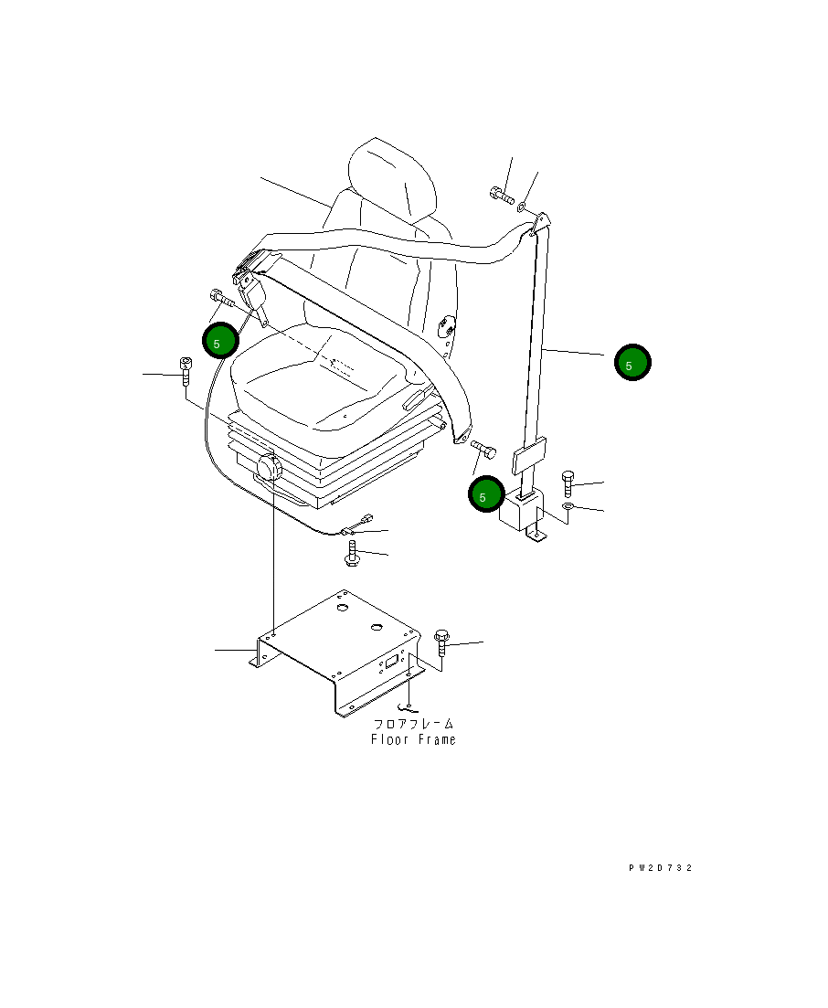 Ремень сиденья 56B-57-11150 Komatsu