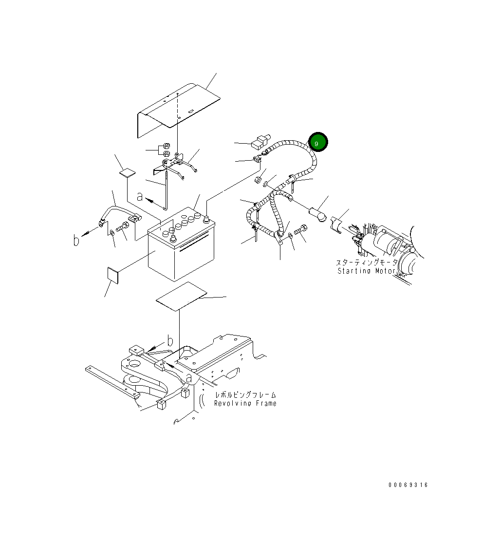 Кабель аккумулятора 22F-06-31130 Komatsu