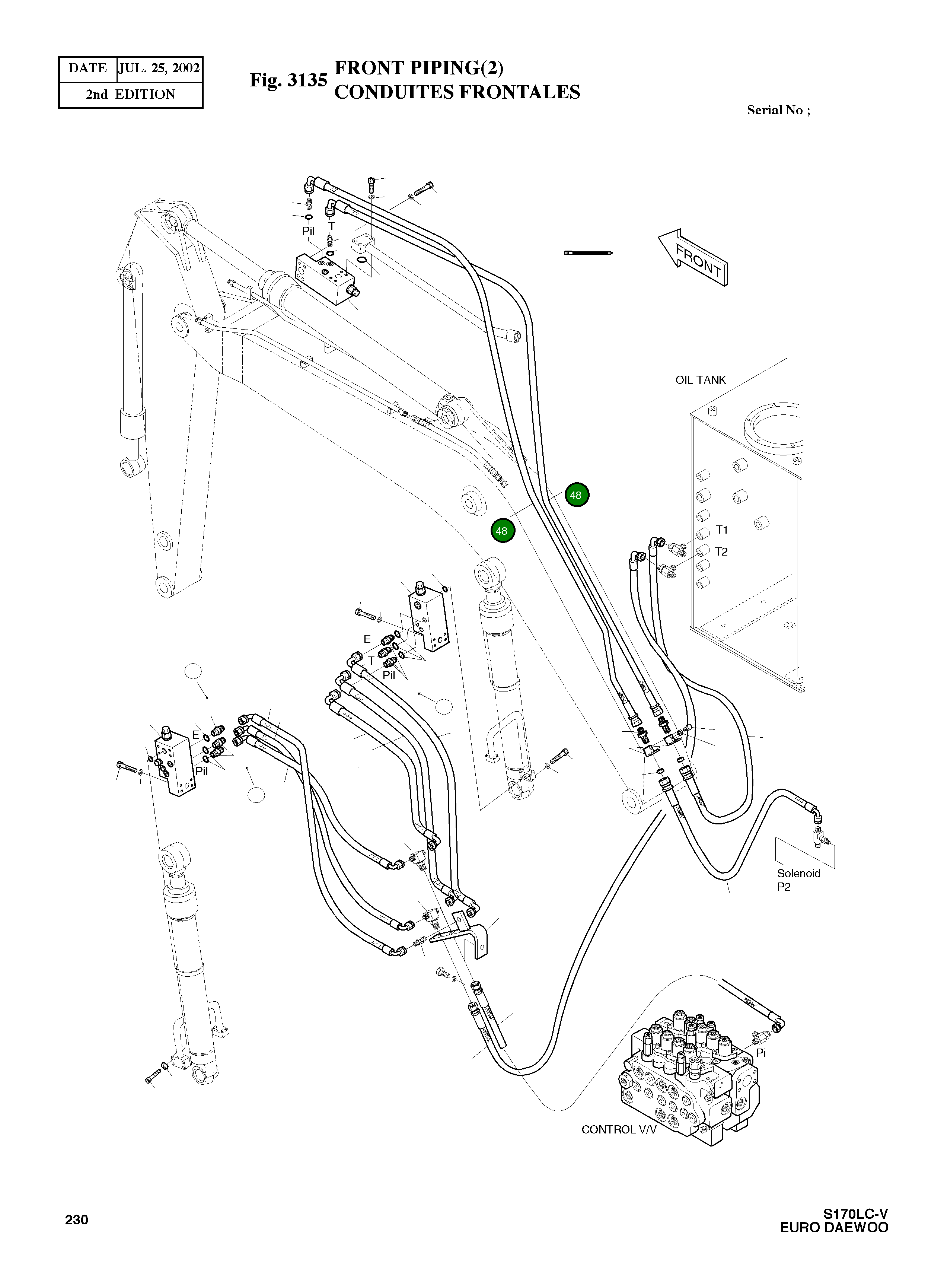 Шланг 1/4-4740L 2184-1046D260 Komatsu