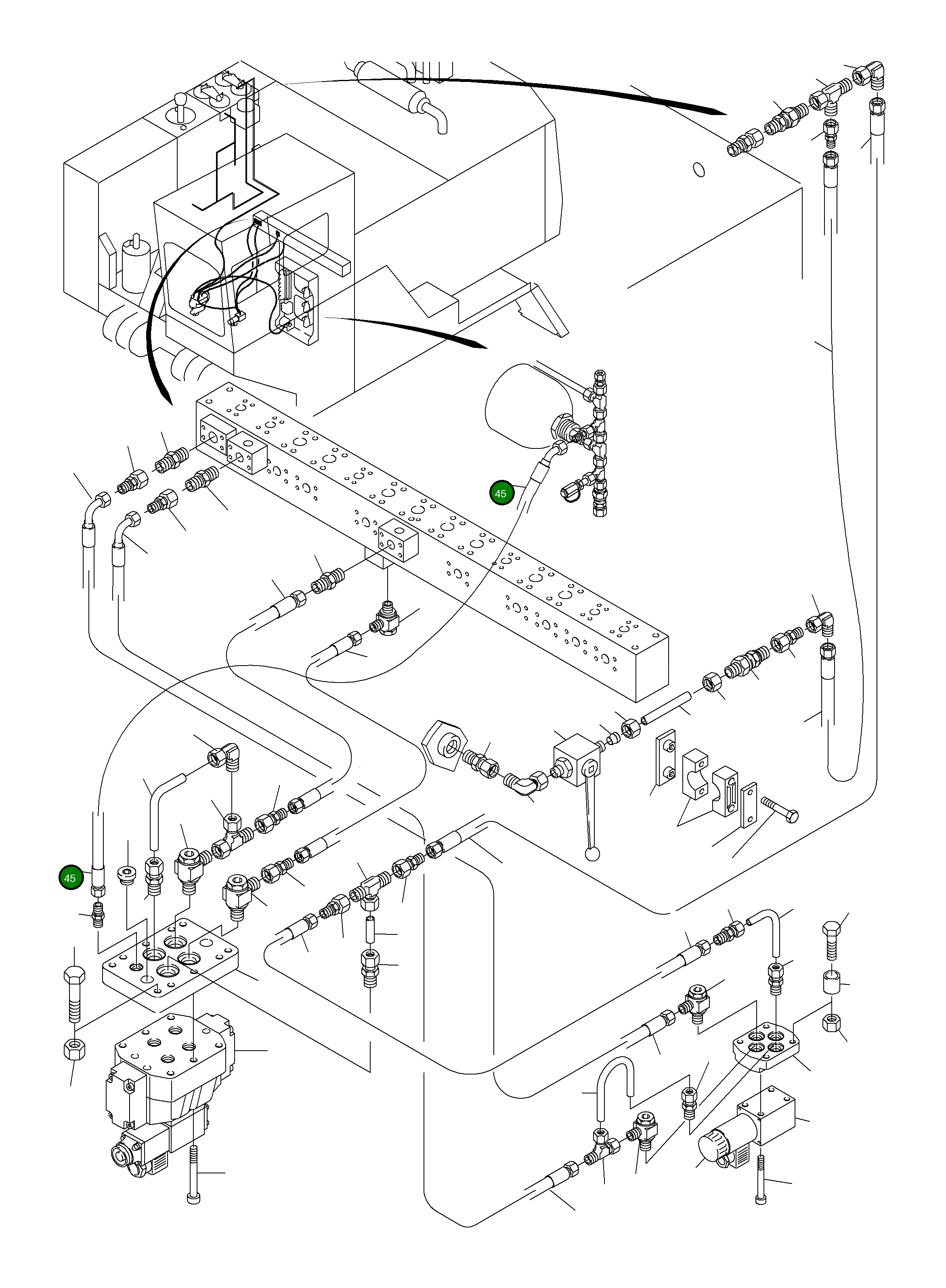 Шланг в сборе DN 10x9500 515 524 98 Komatsu