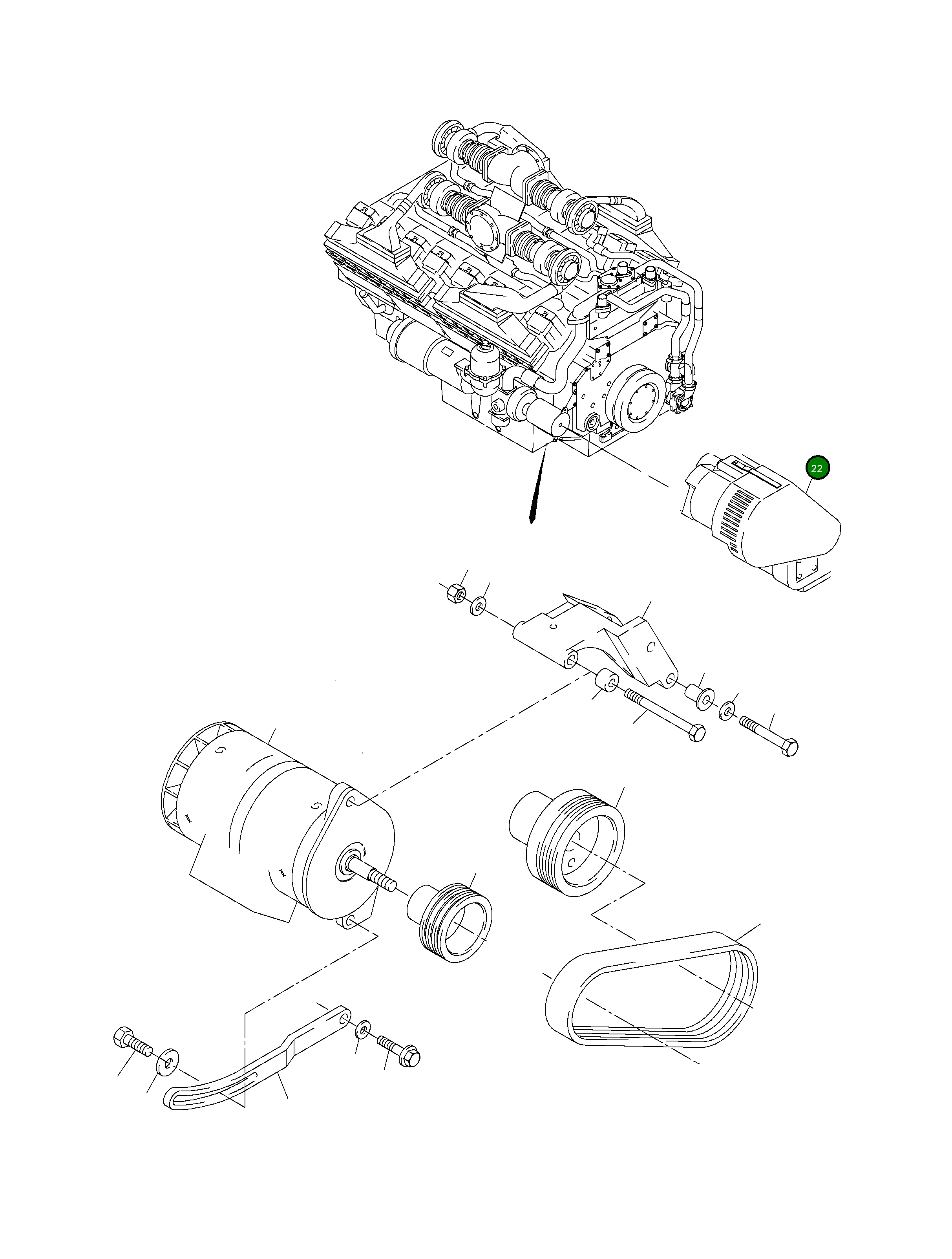 Защитный ремень генератора 930 594 40 Komatsu