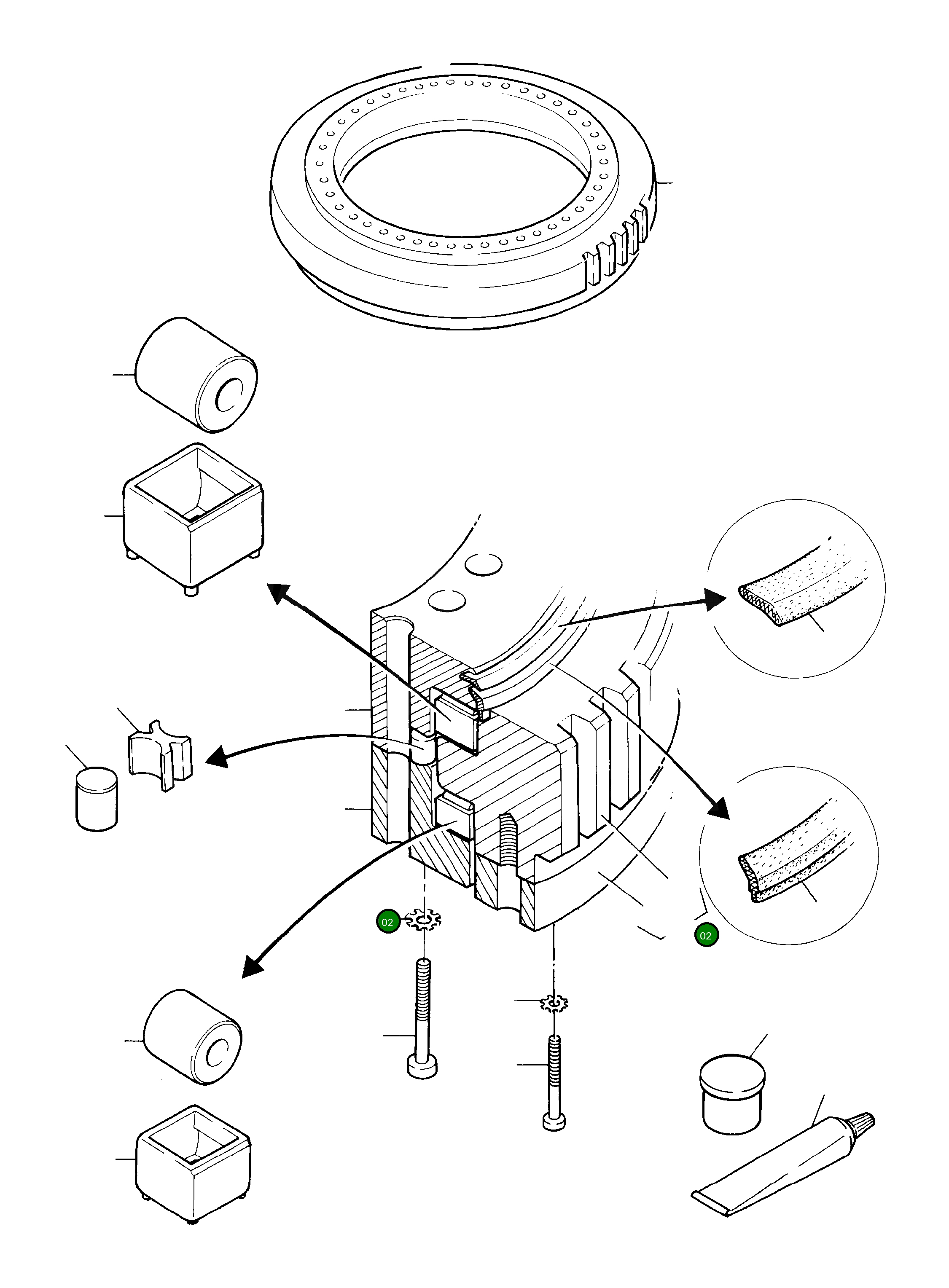 Обойма подшипника (позиции 03–06, не обслуживается в полевых условиях) 505 441 40 Komatsu