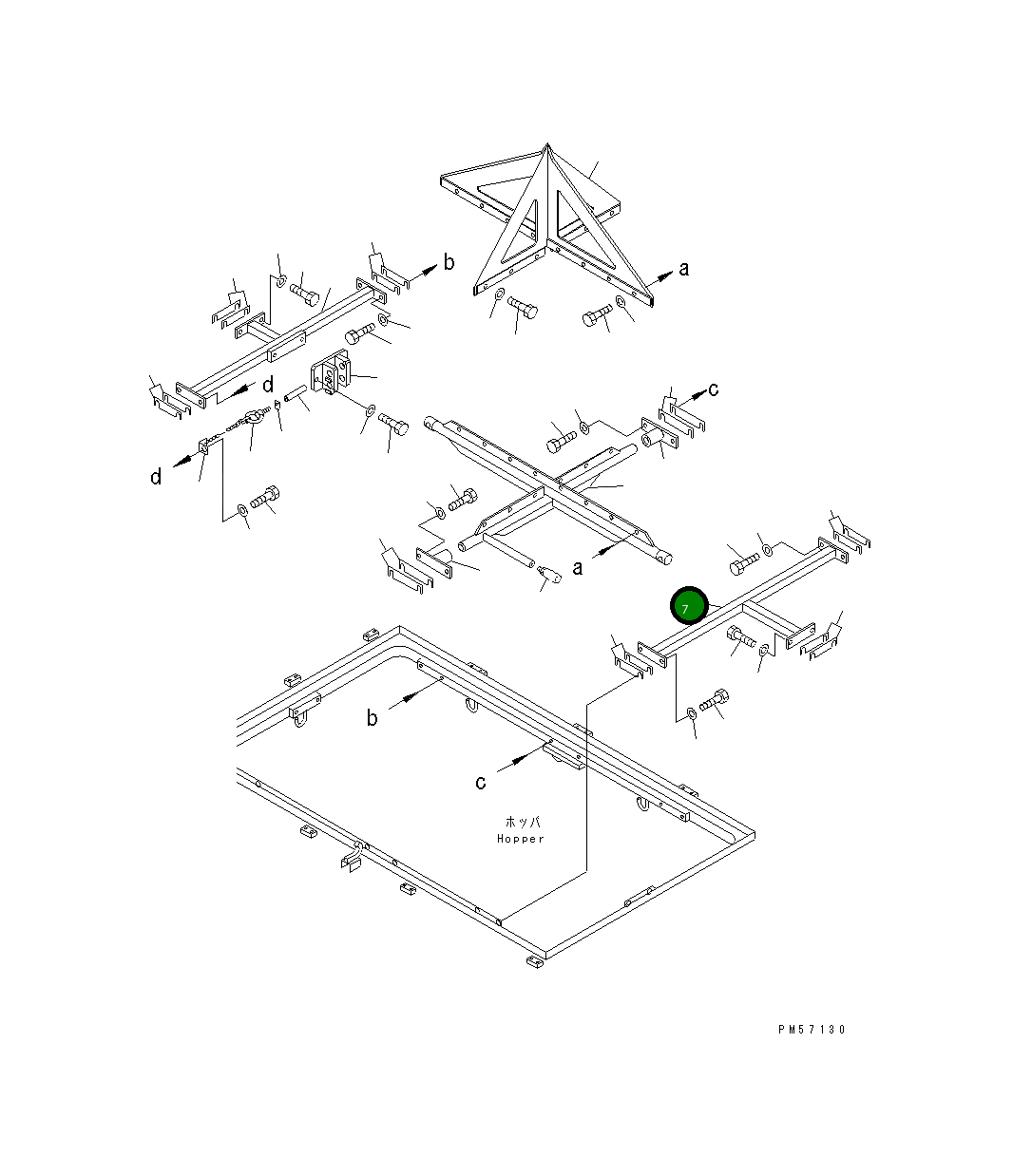 Левая штанга 277-70-57190 Komatsu