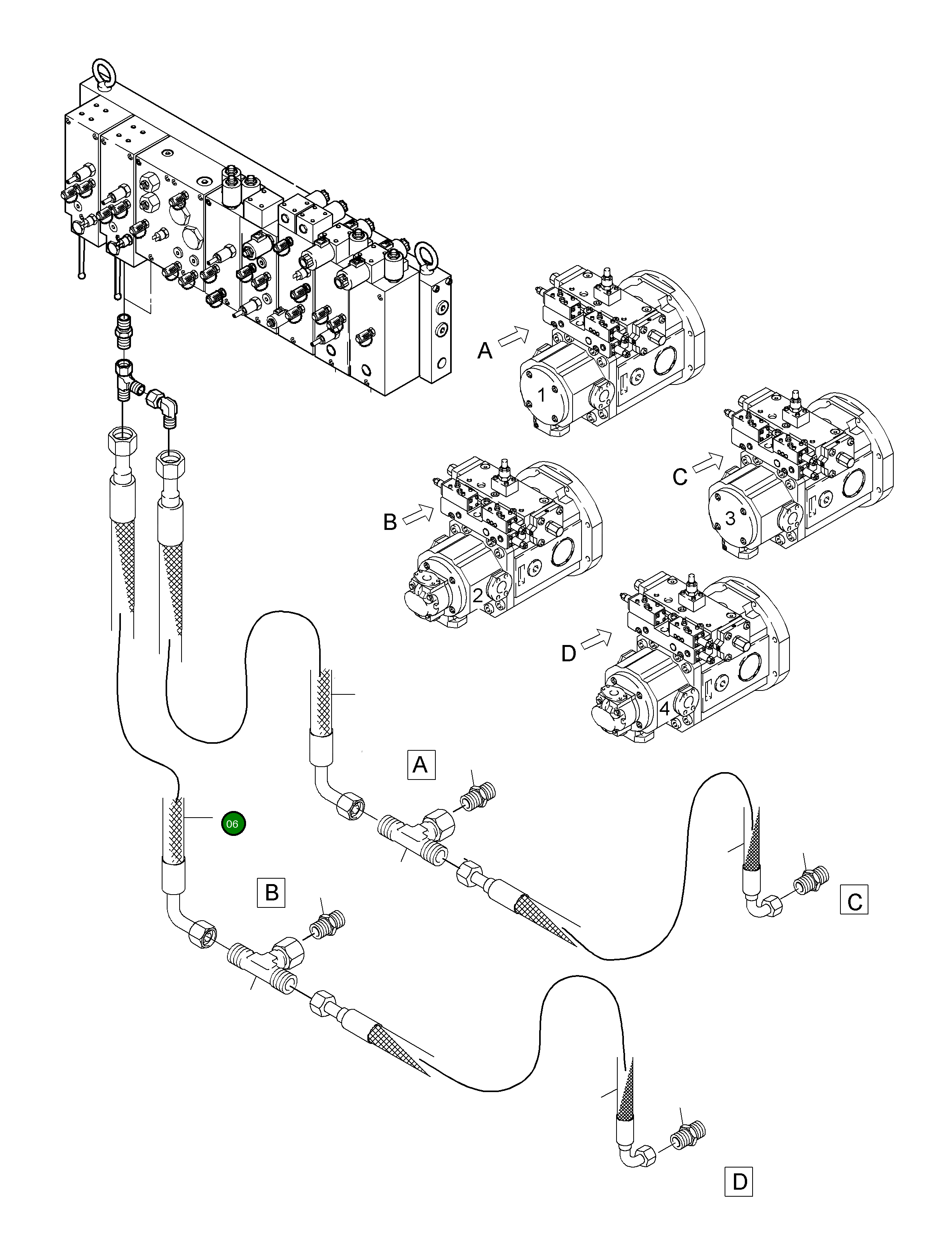 Шланг в сборе DN 8 x 1830 517 022 98 Komatsu