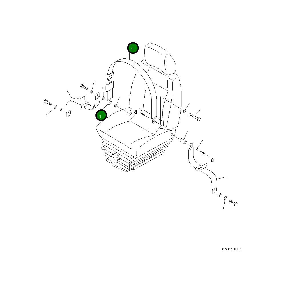 Ремень сиденья оператора в сборе 20G-57-K1211 Komatsu