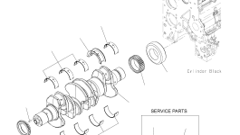 Коренной подшипник 0,75 мм, увеличенный 6754-27-8130 Komatsu