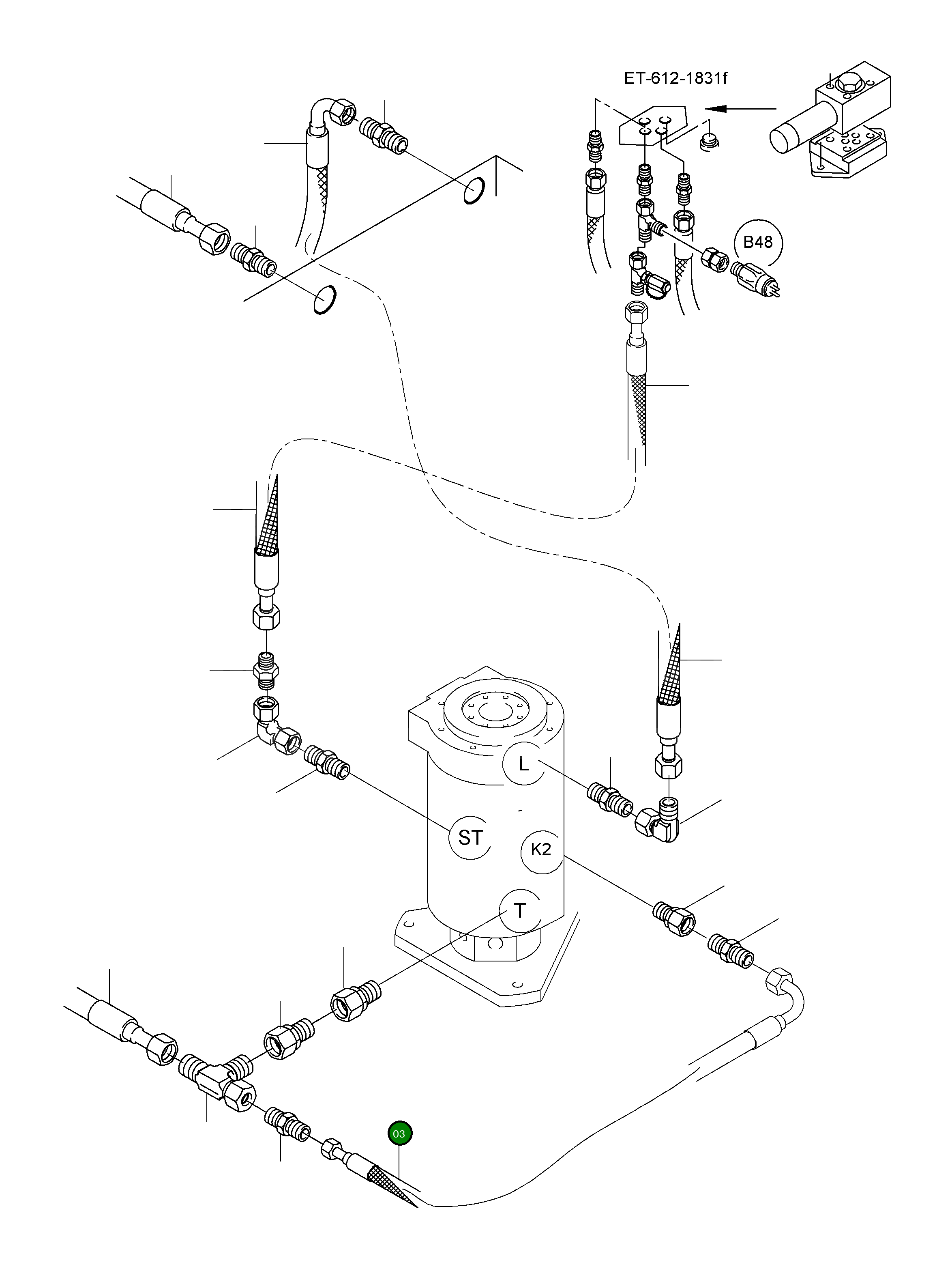 Шланг в сборе DN 08 x 500 517 164 98 Komatsu