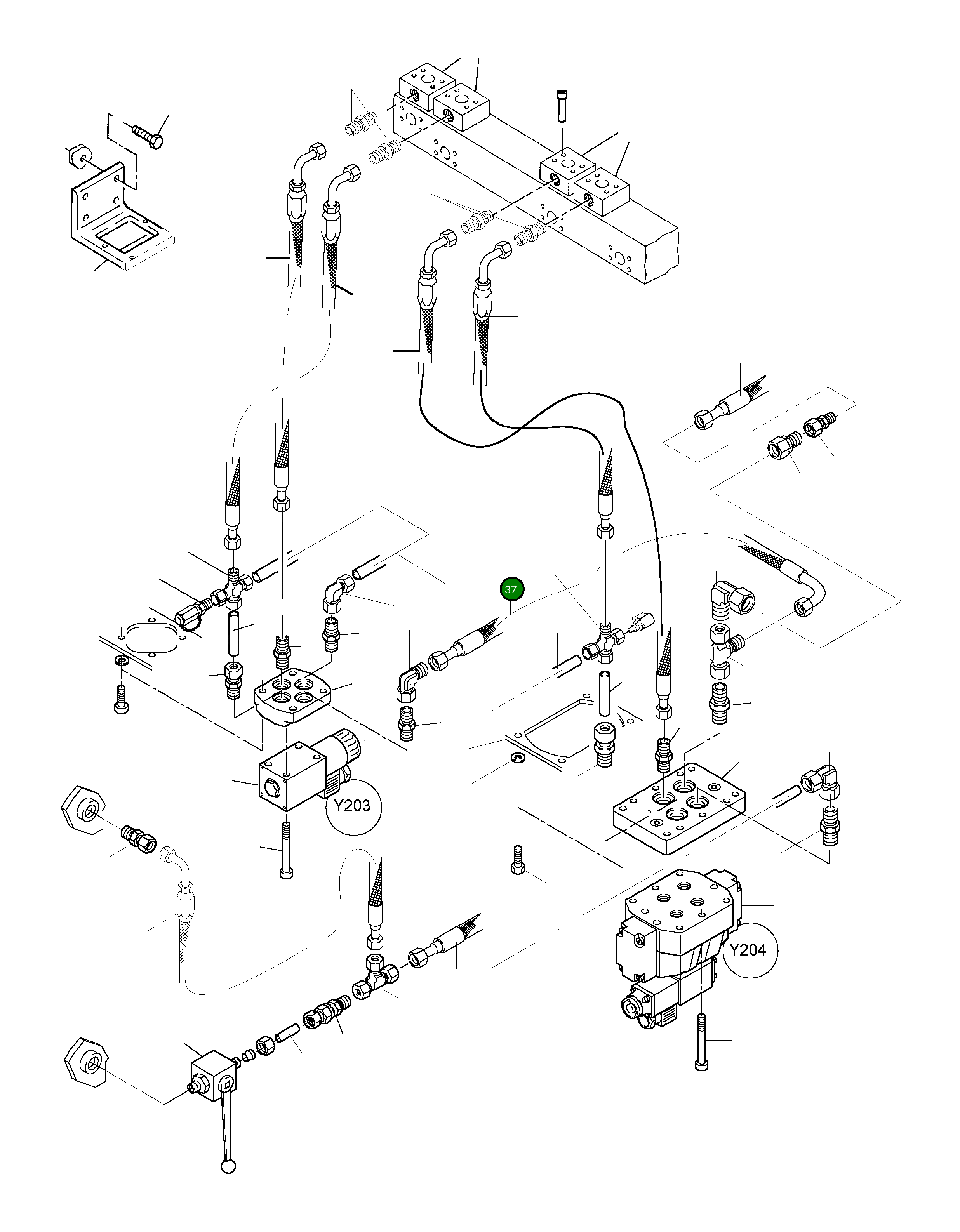 Шланг в сборе DN 12x860 510 949 98 Komatsu