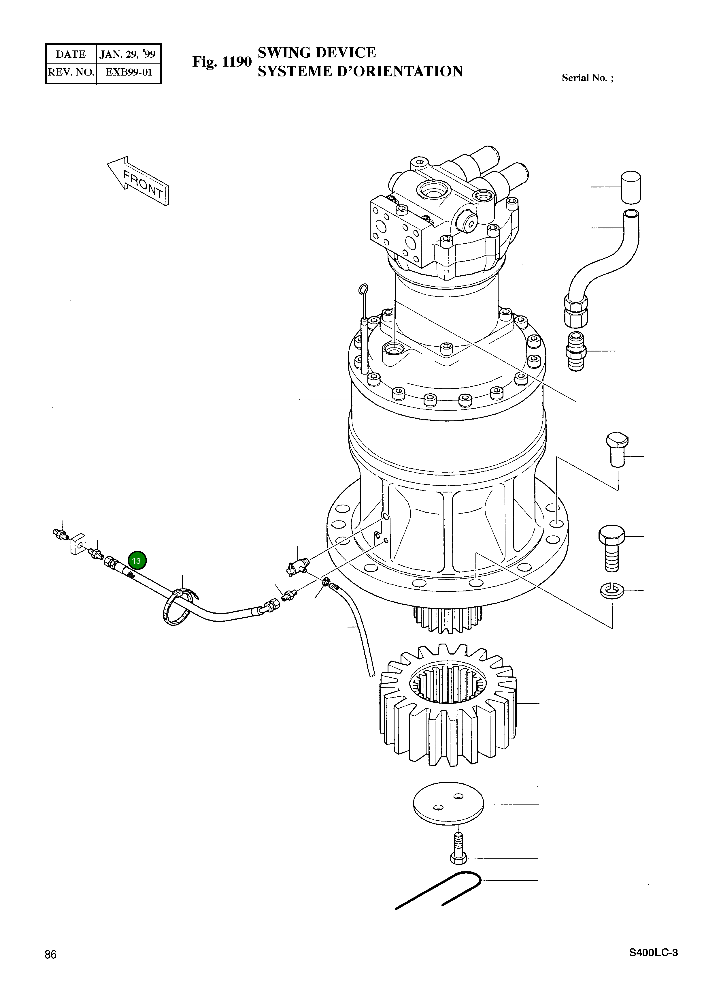 Шланг PF1/4-1250L 2184-1046D107 Komatsu