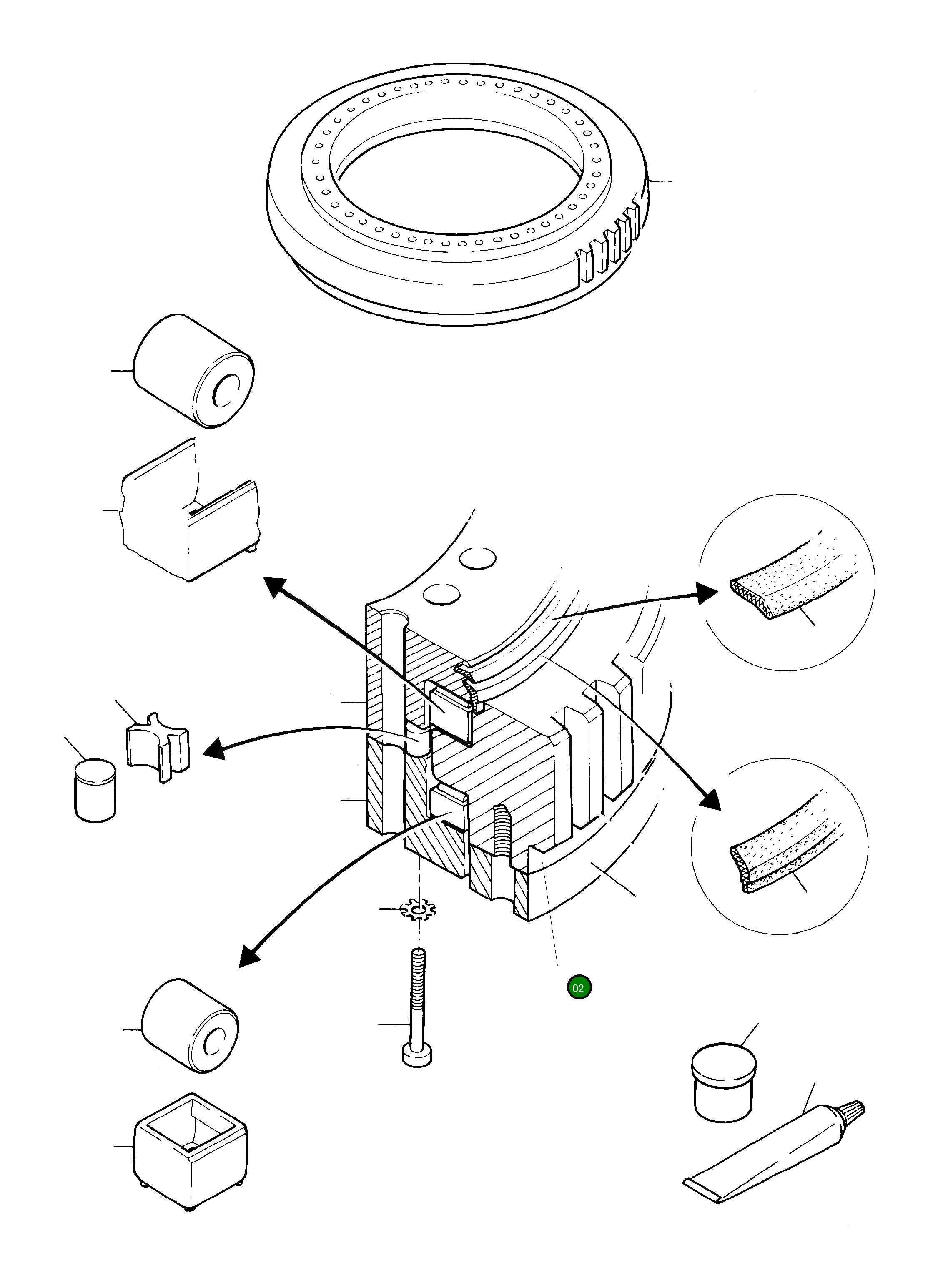 Обойма подшипника в сборе (не обслуживается в полевых условиях) 769 402 73 Komatsu