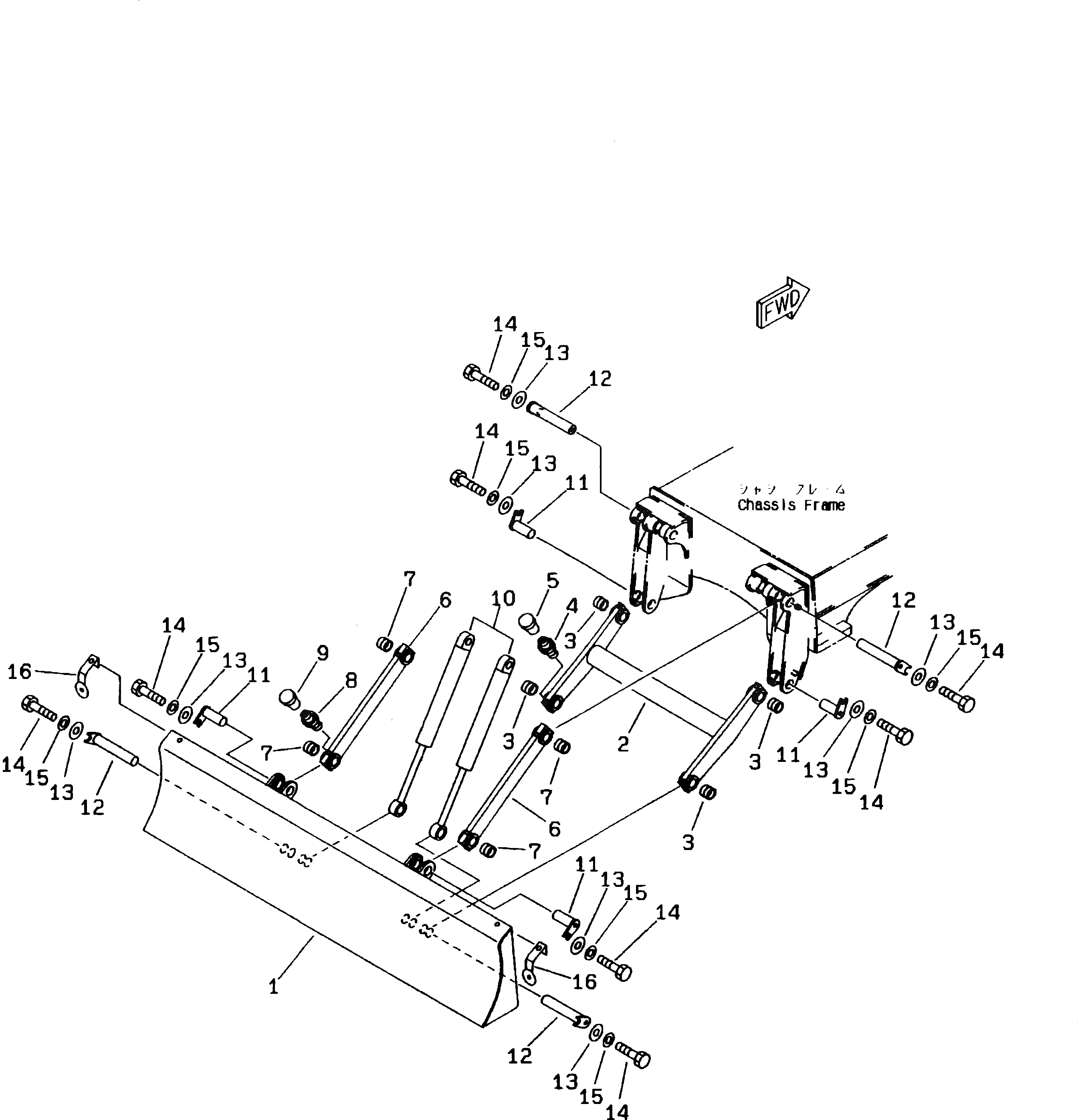 Задний бульдозерный отвал 20G-47-K1270 Komatsu