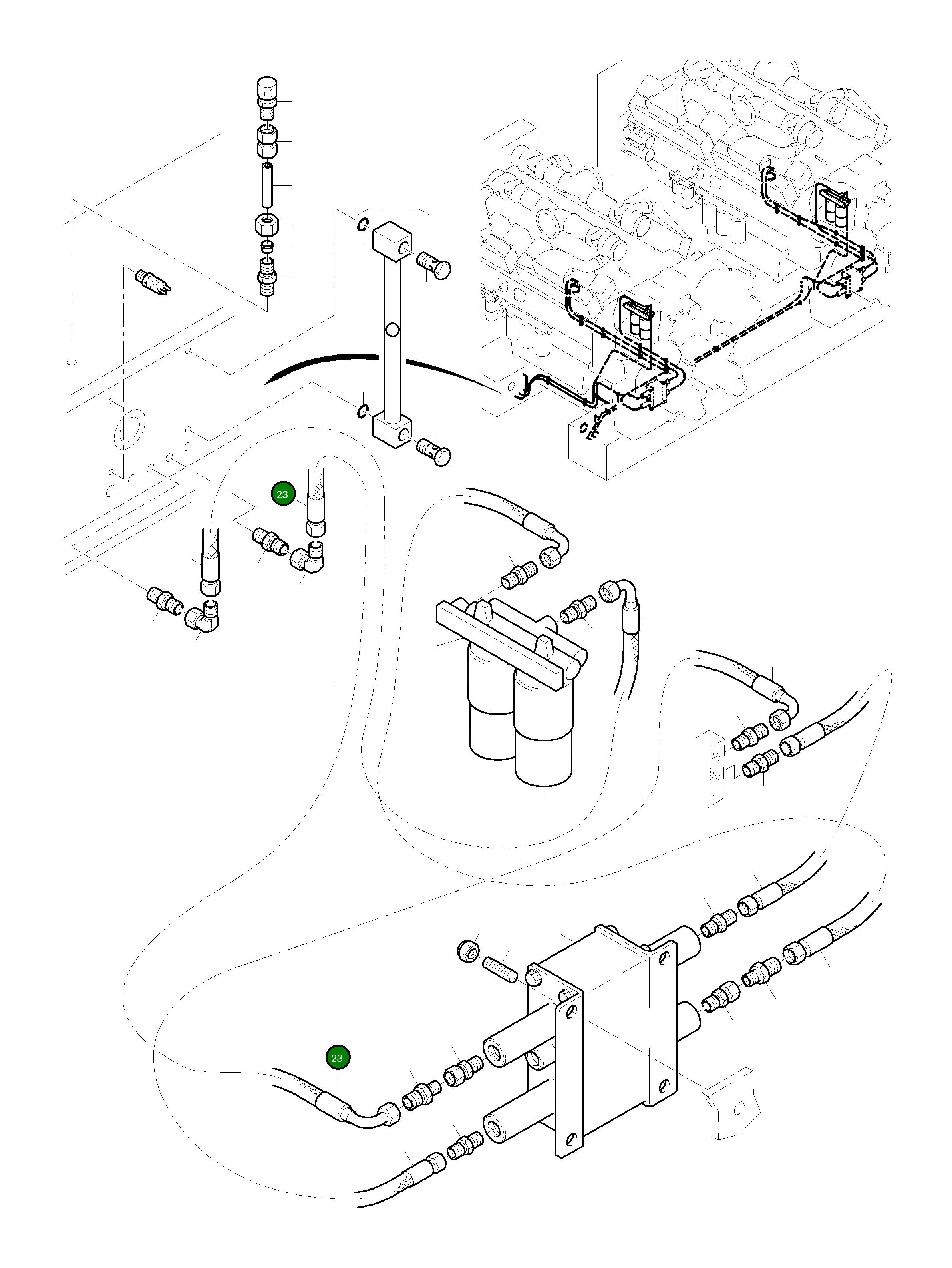 Шланг в сборе DN20x2900 518 412 98 Komatsu