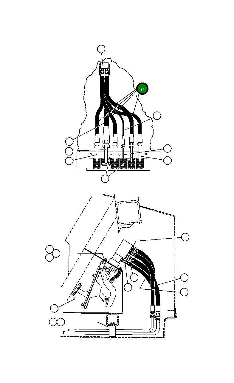 Шланг - (PORTS P1, P2, B1, B2) HA6198 Komatsu