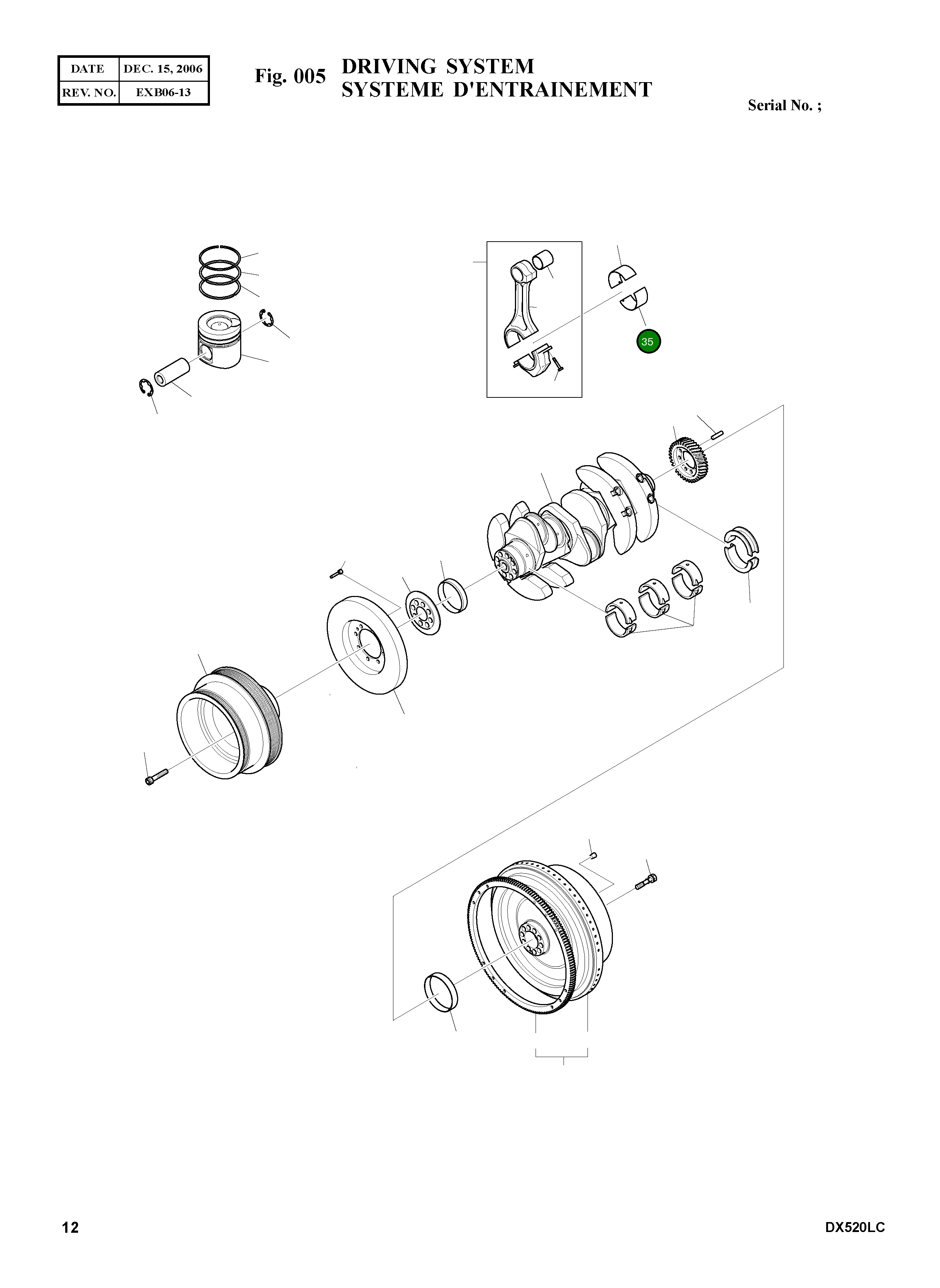 Шатунный подшипник (0,10) 65.02410-0121B Komatsu
