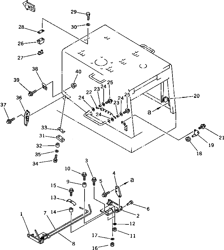 Левая торсионная штанга 423-54-11140 Komatsu