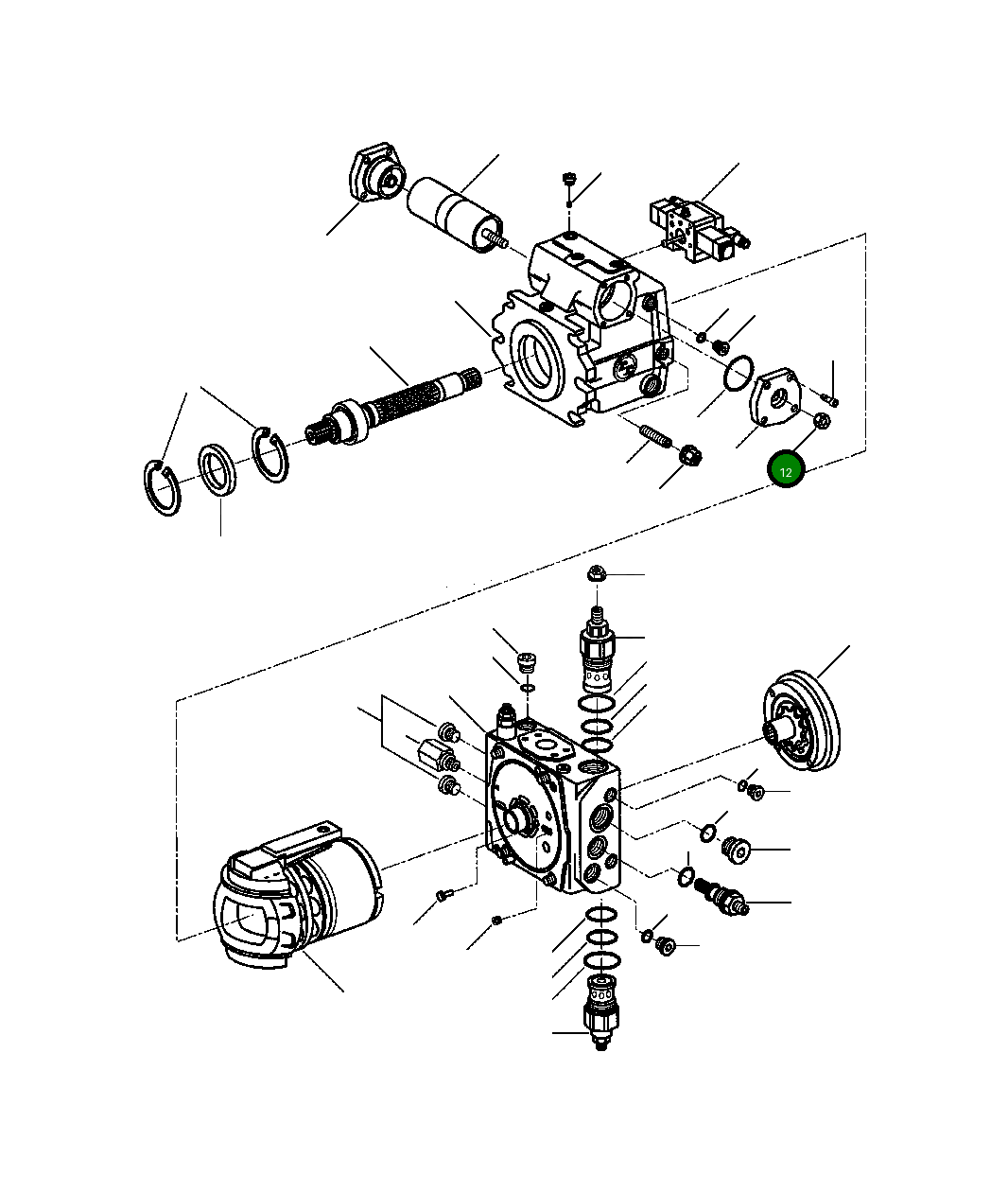 Гайка шестигранная - M16 30 170 R1 Komatsu