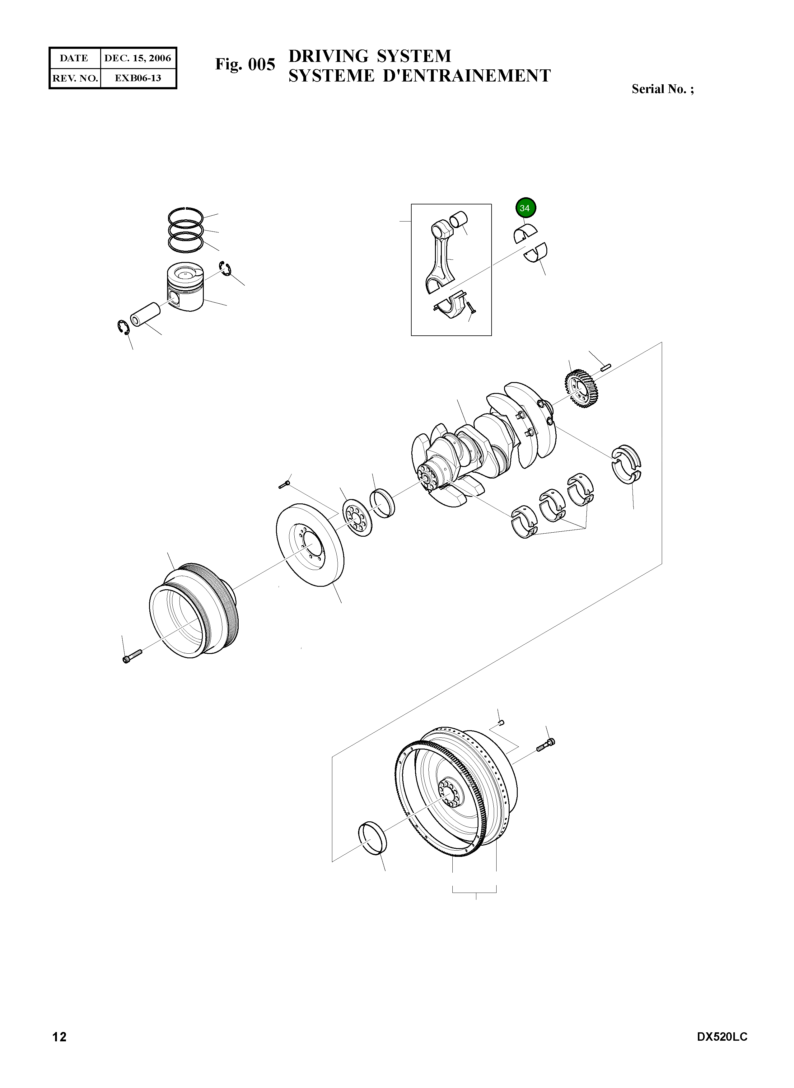 Шатунный подшипник (0,10) 65.02410-0111B Komatsu