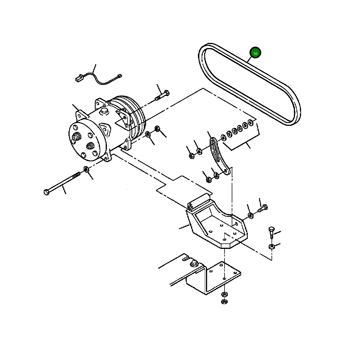 Ремень компрессора кондиционера 424-963-A730 Komatsu