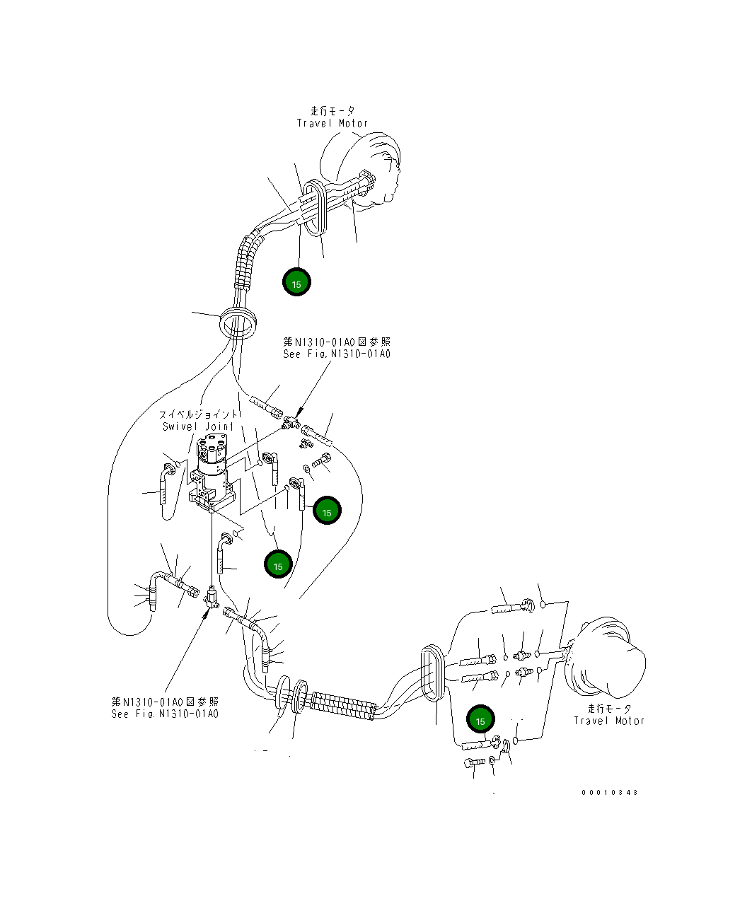 Шланг в сборе, 2400MM 208-62-63320 Komatsu