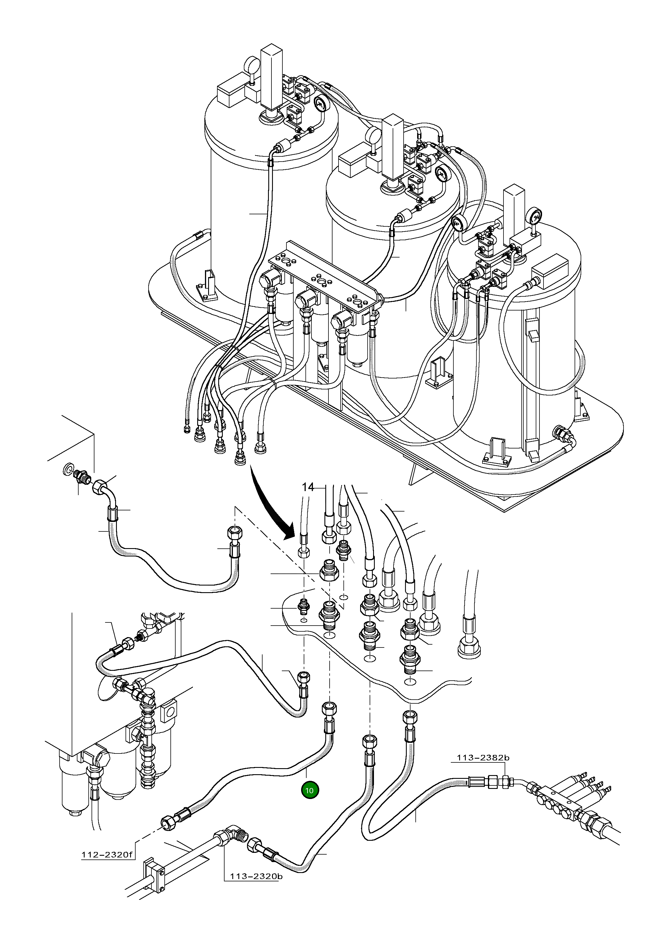 Шланг в сборе DN 20x12100 514 513 98 Komatsu