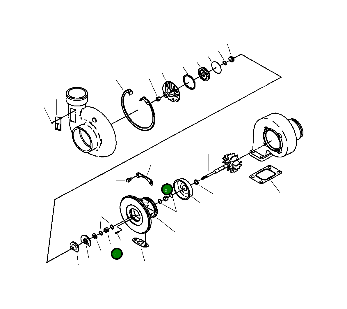 Подшипник турбокомпрессора 6736 81 8370 Komatsu