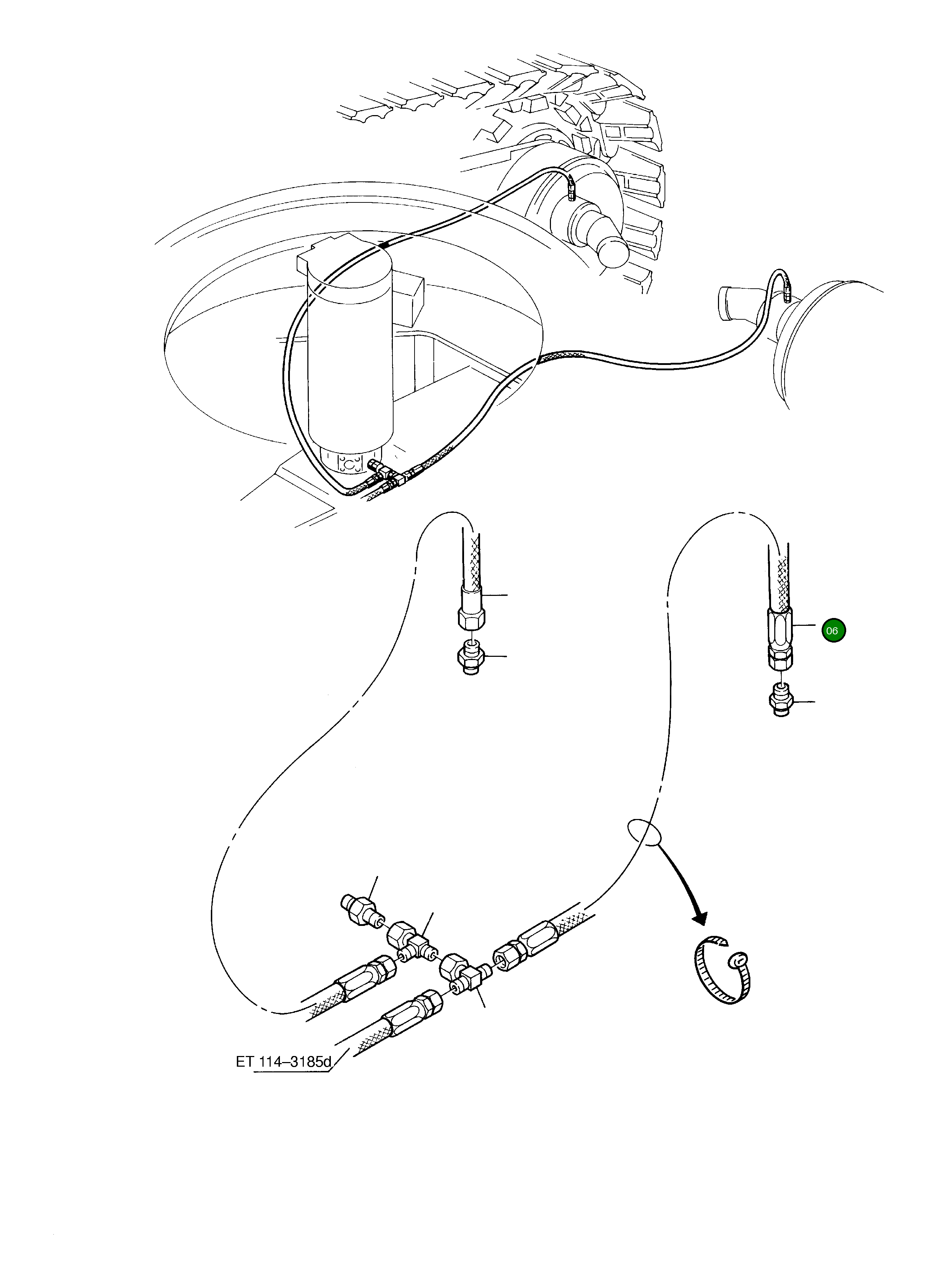 Шланг в сборе DN 12x3760 lg 640 450 40 Komatsu