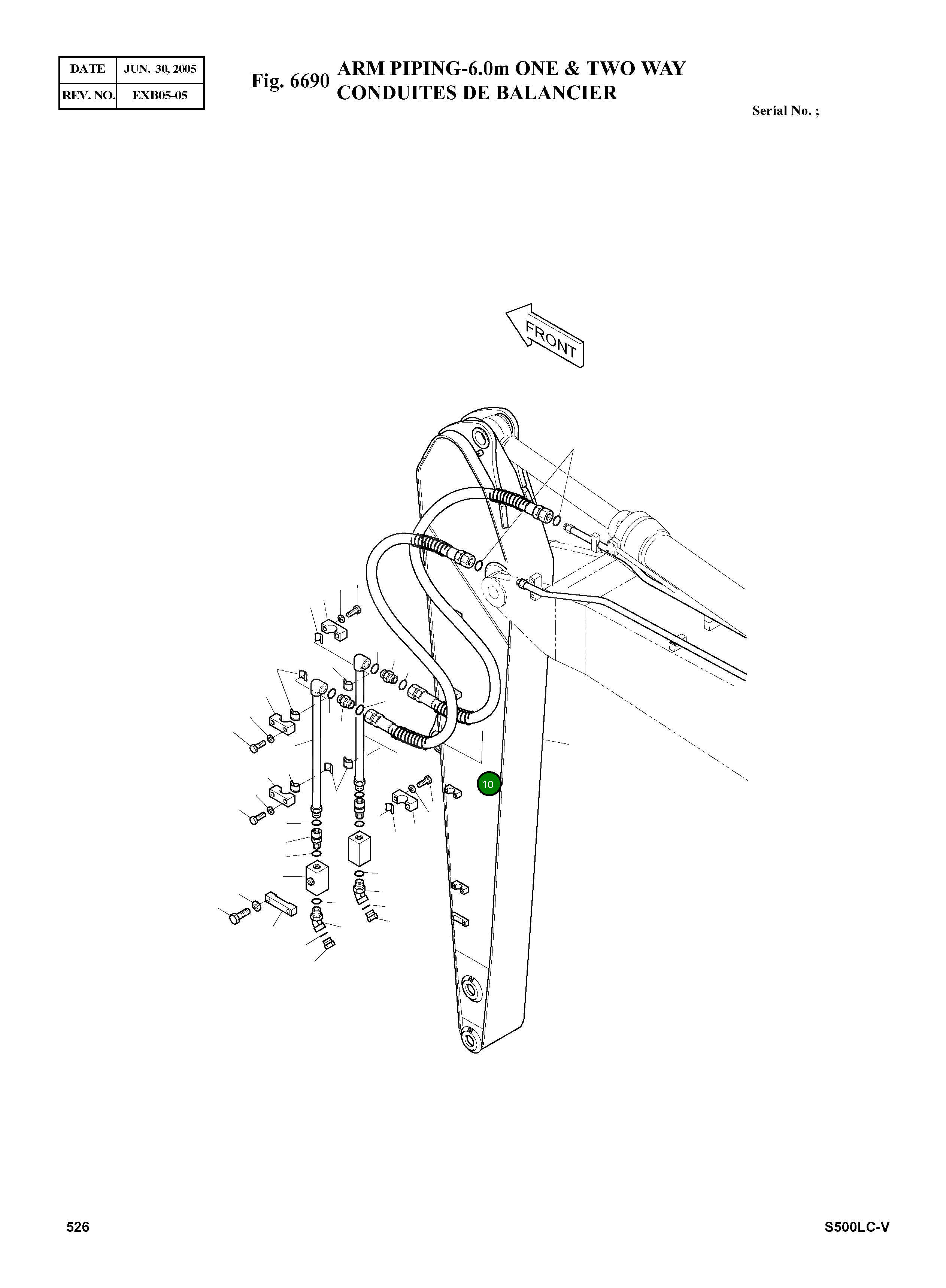 Шланг PF1 1/4-2400L 2184-1196D100 Komatsu