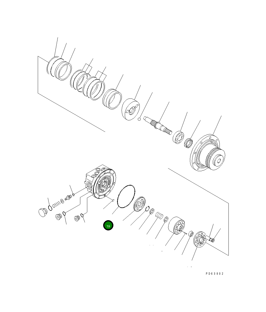 Комплект уплотнений 20P-60-73300 Komatsu