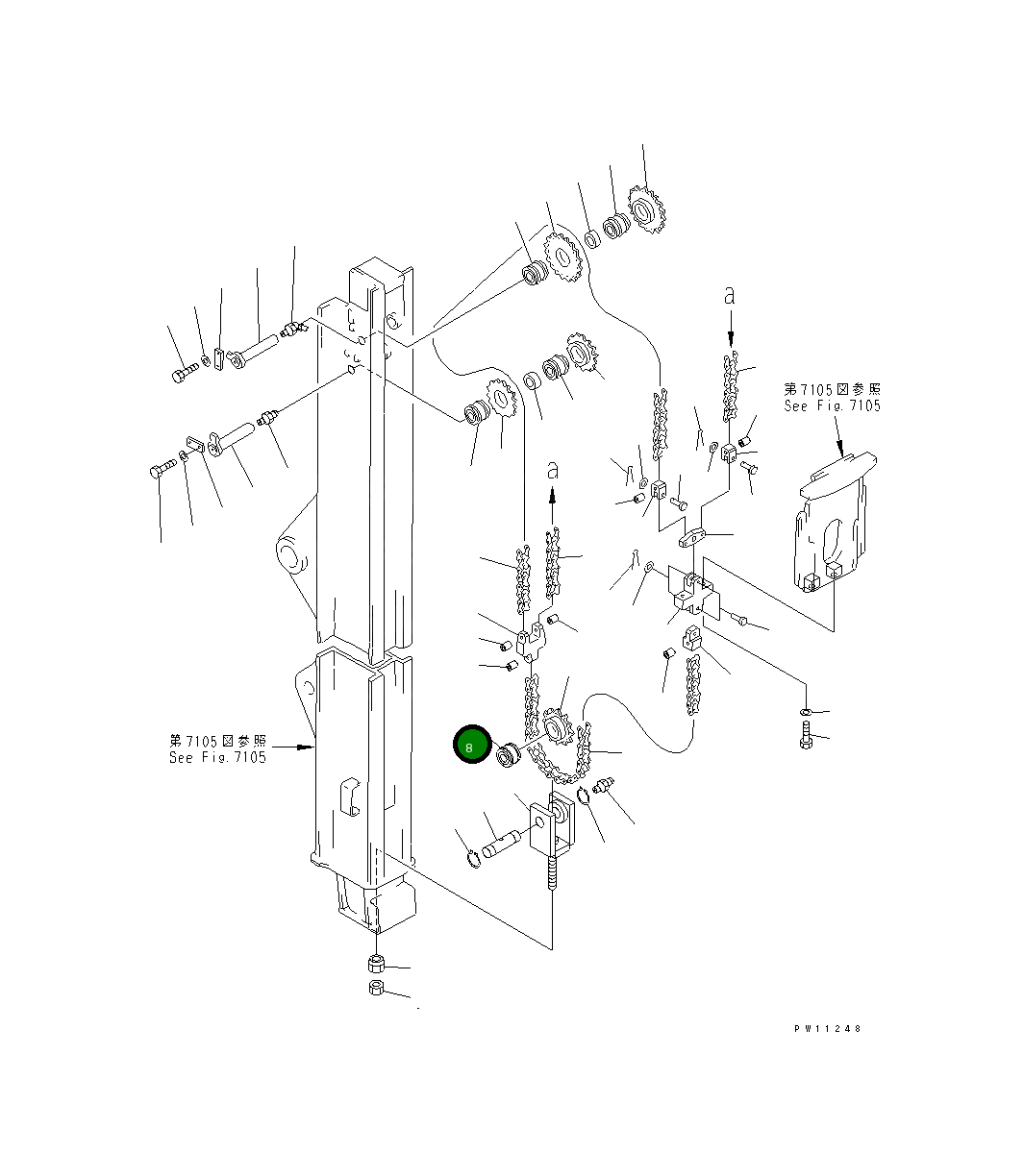Роликовый подшипник 11T-71-11520 Komatsu