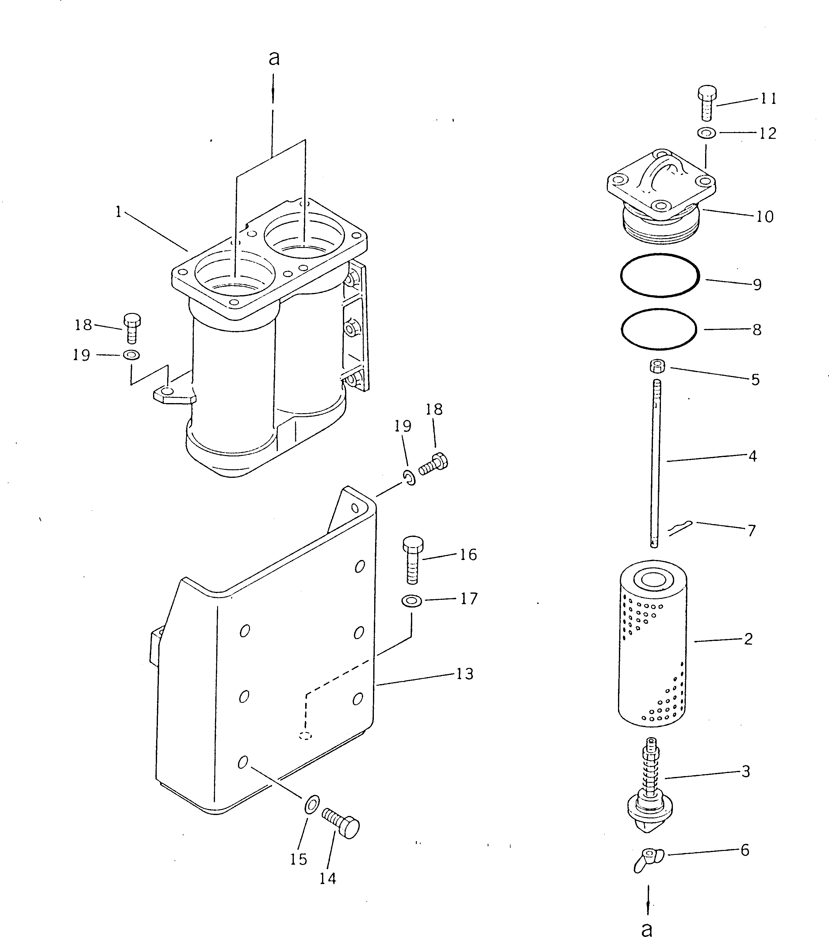 Фильтр в сборе 195-49-00073 Komatsu