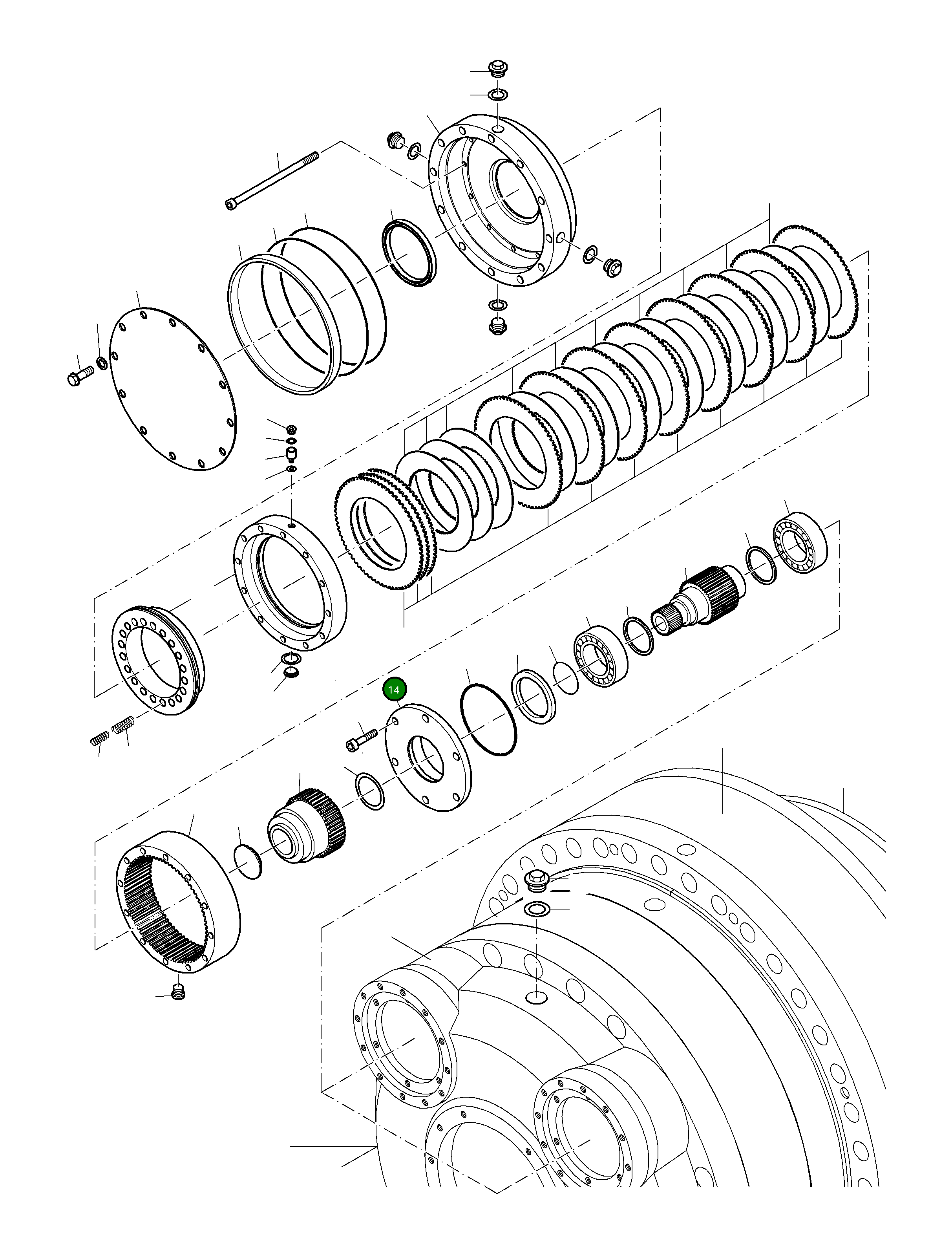 Фланец подшипника 796 372 73 Komatsu