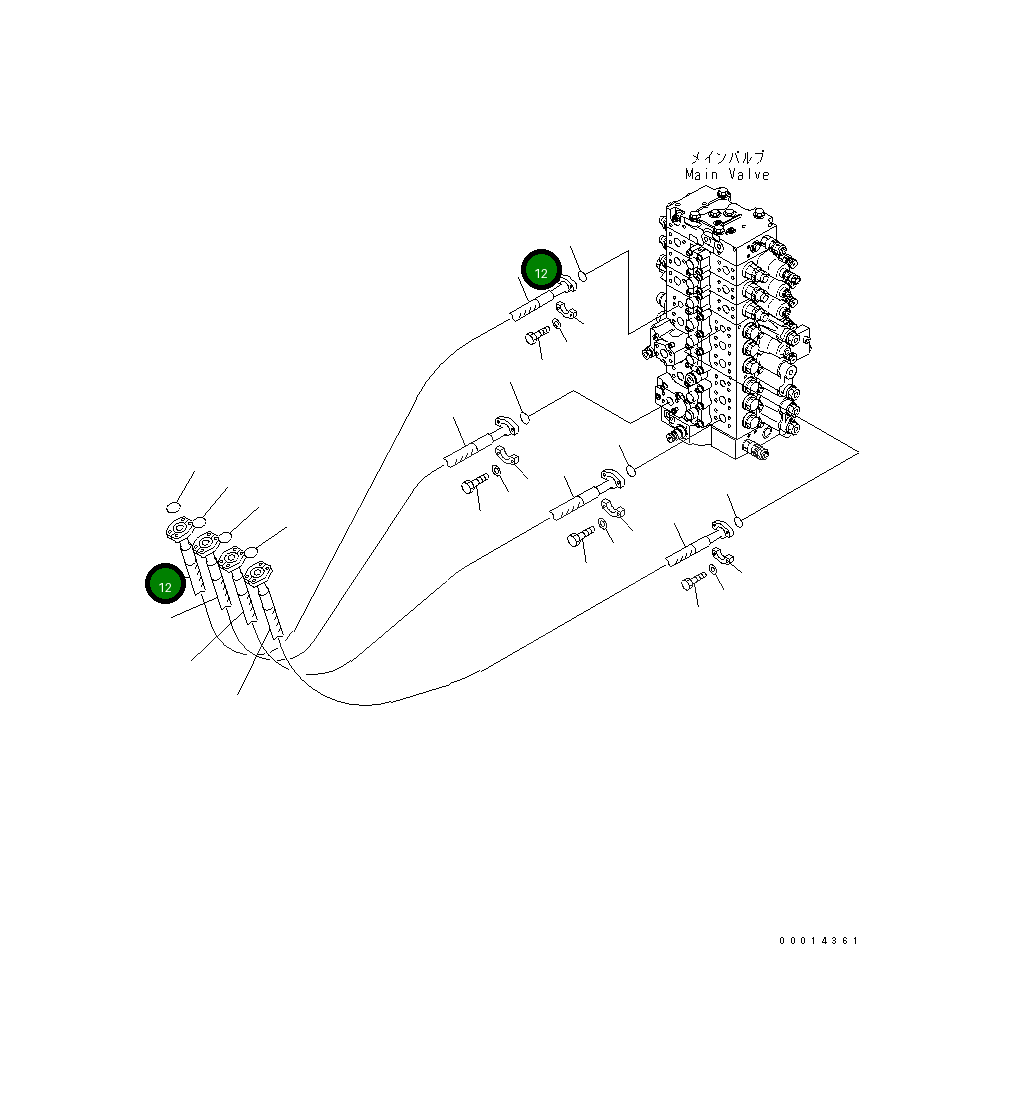 Шланг 1300MM 20Y-62-41181 Komatsu
