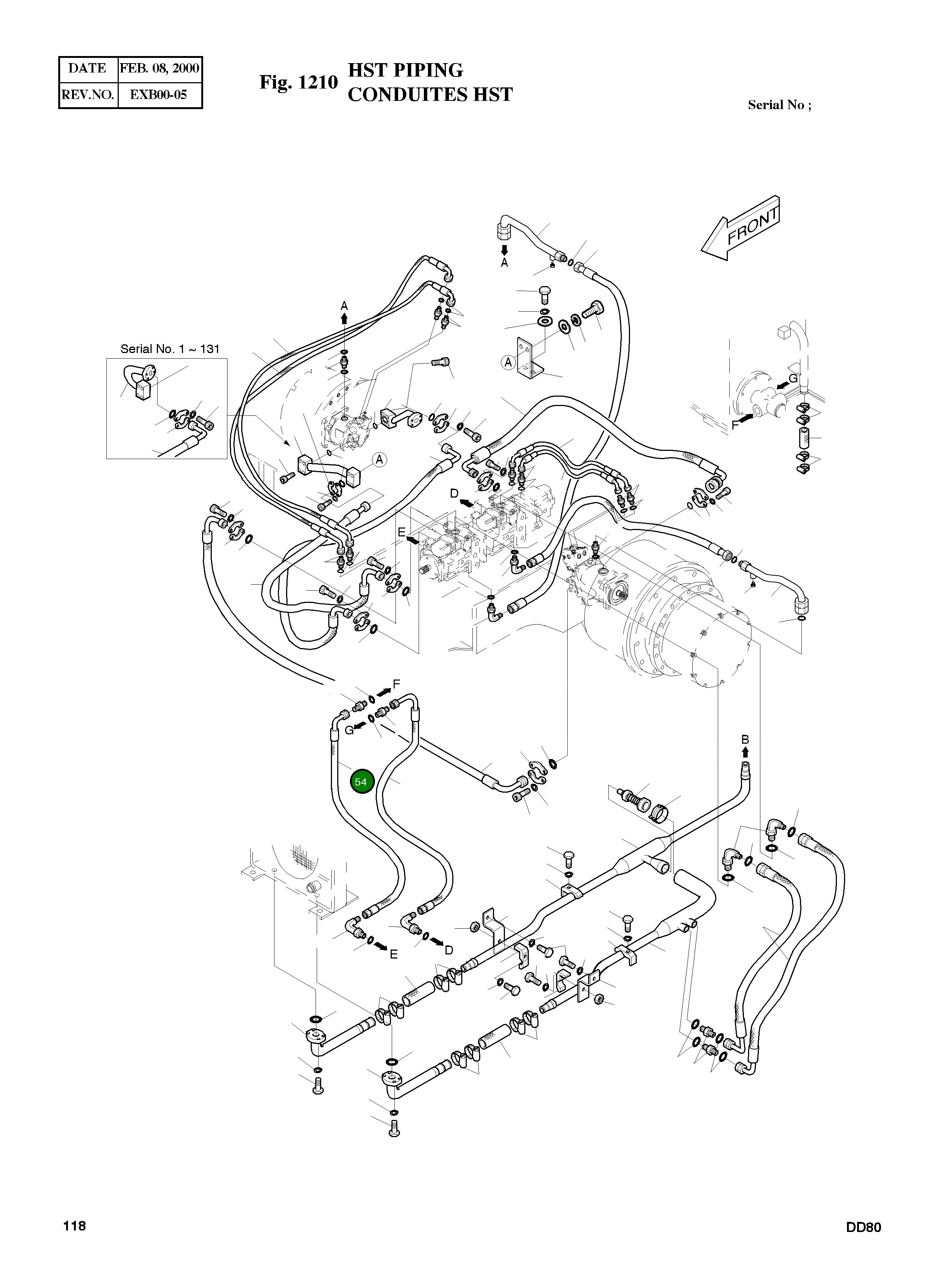 Шланг PF1-510L 2184-1036D304 Komatsu