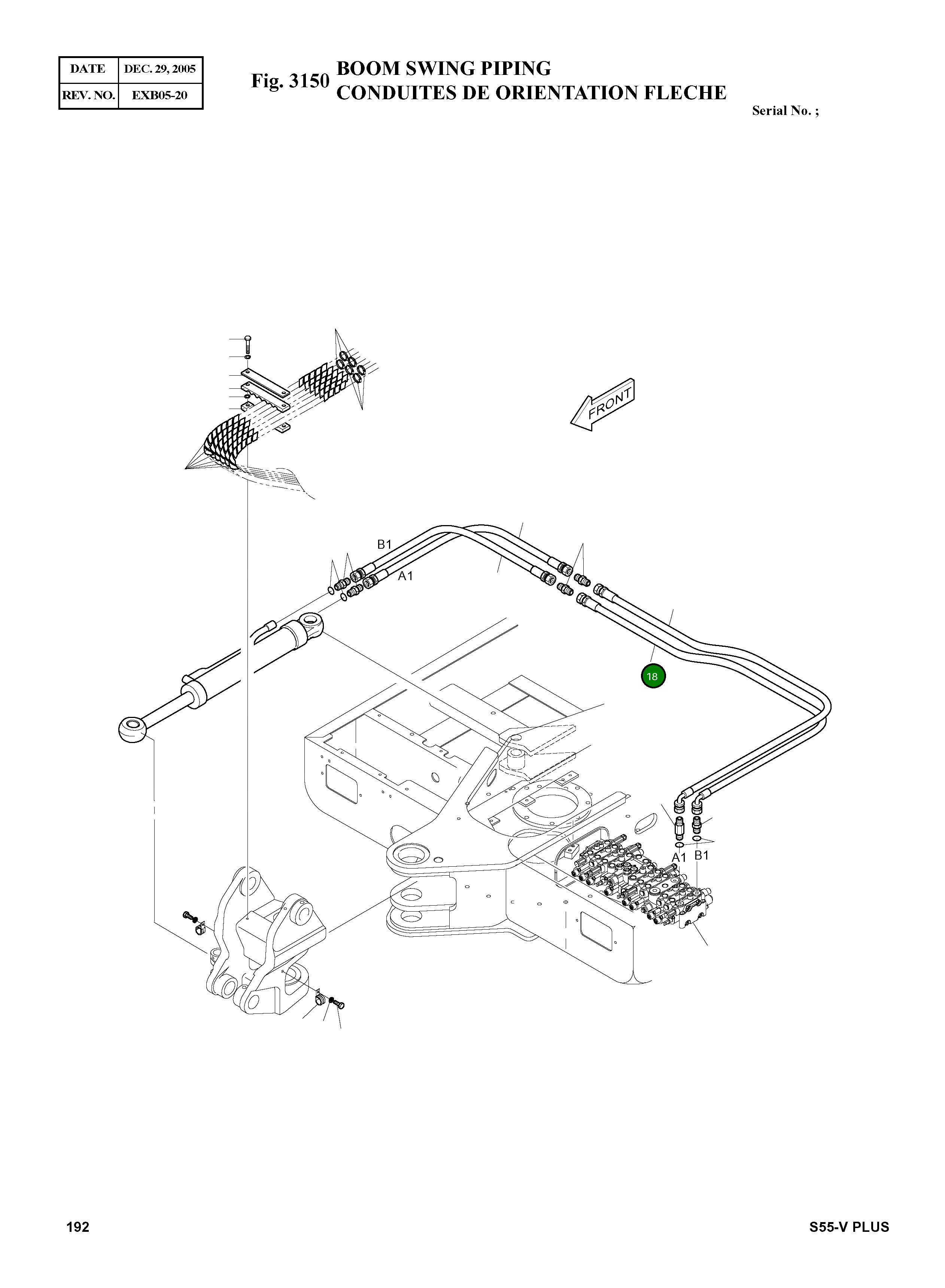 Шланг PF3/8-1550L DS2055238 Komatsu