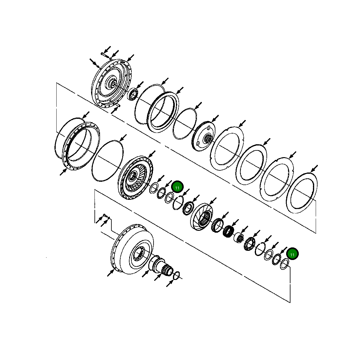 Игольчатый упорный подшипник 1438 212 H1 Komatsu