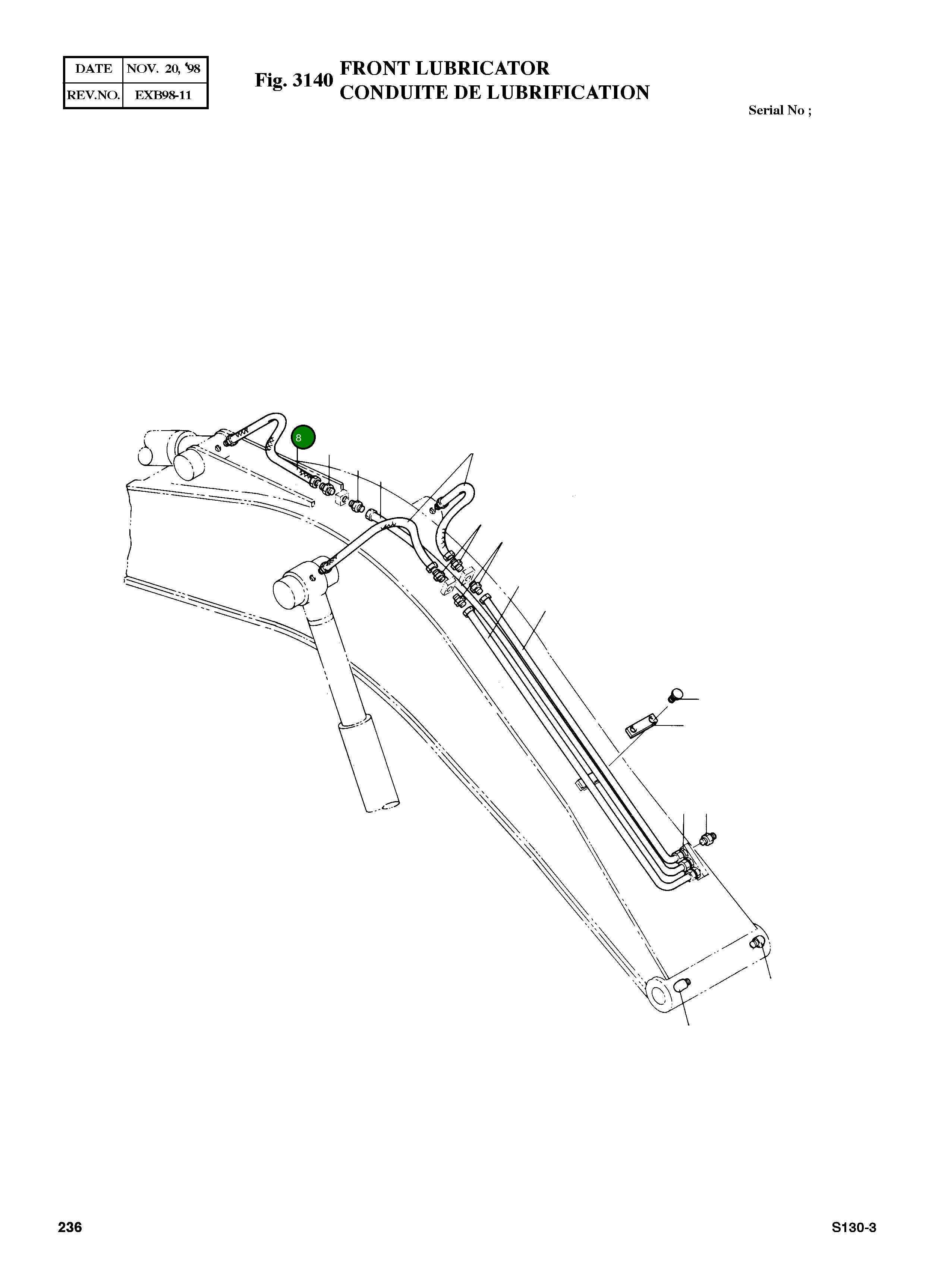 Шланг PF1/4.PT1/4-660L 2184-1027D233 Komatsu