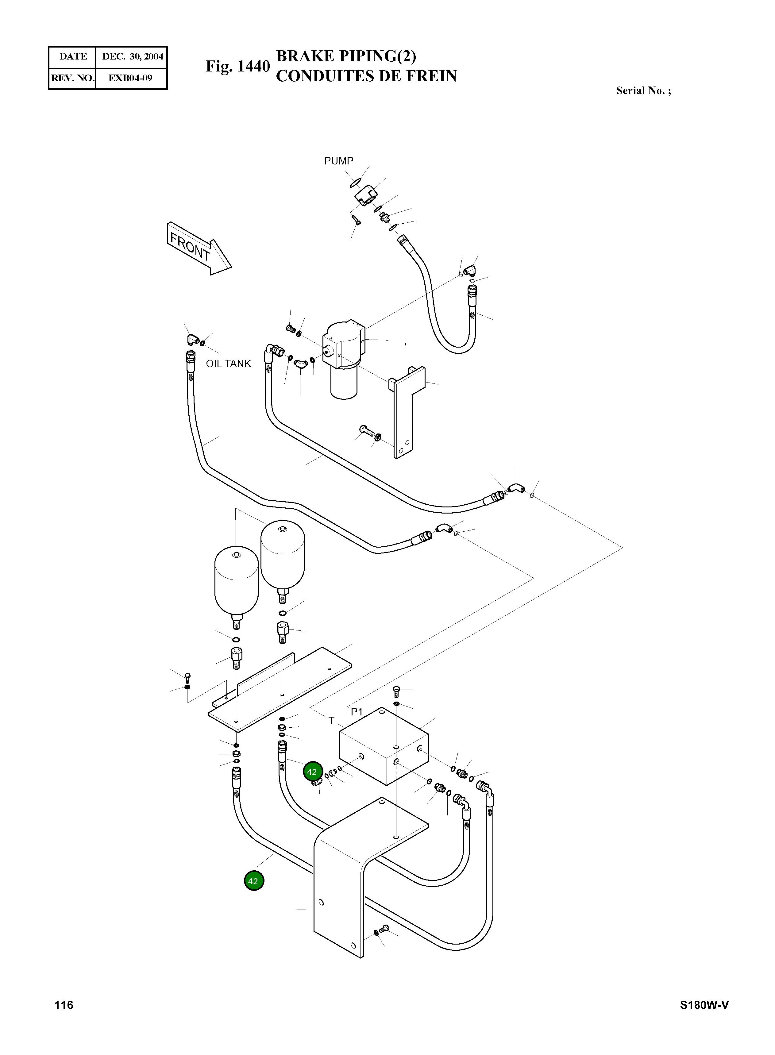 Шланг UNF11/16-780L DS2013441 Komatsu