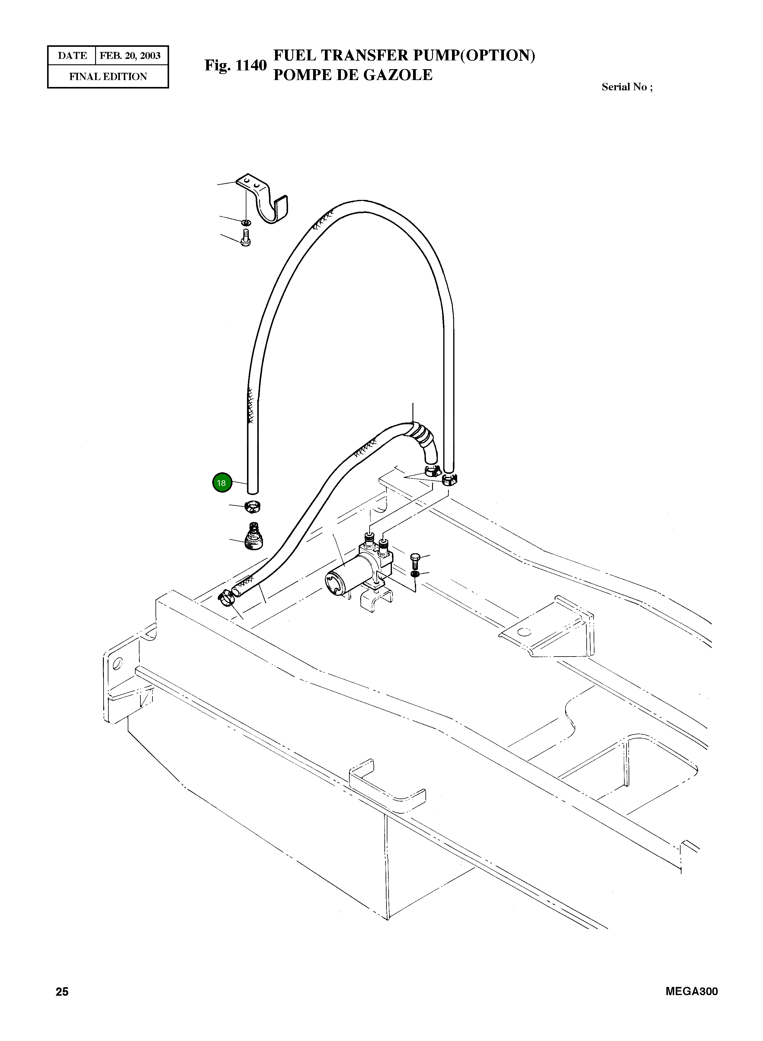 Шланг L=2400. 25.4 2185-1247D39 Komatsu