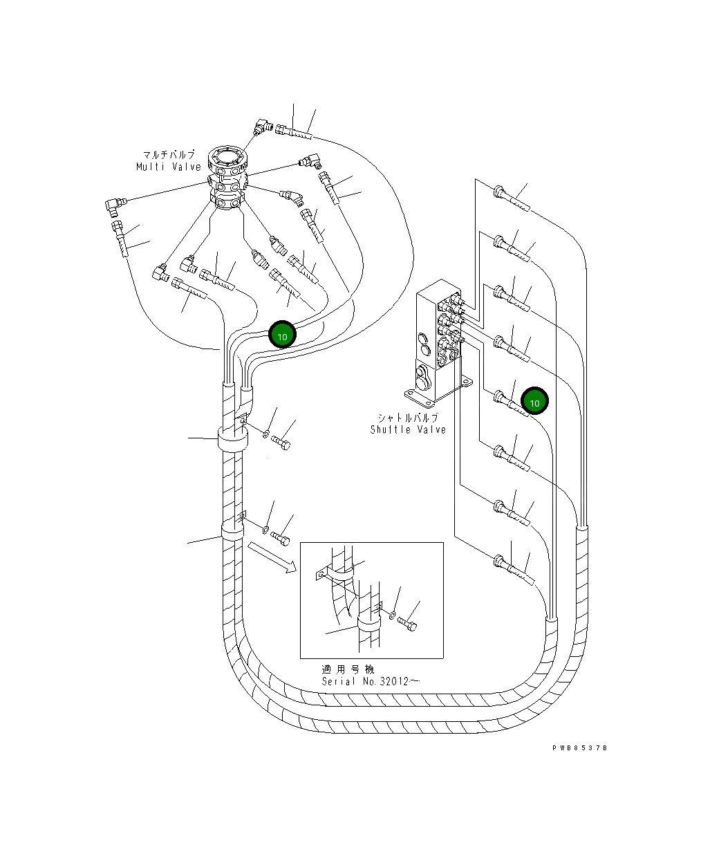 Шланг 1700MM 20Y-62-25531 Komatsu