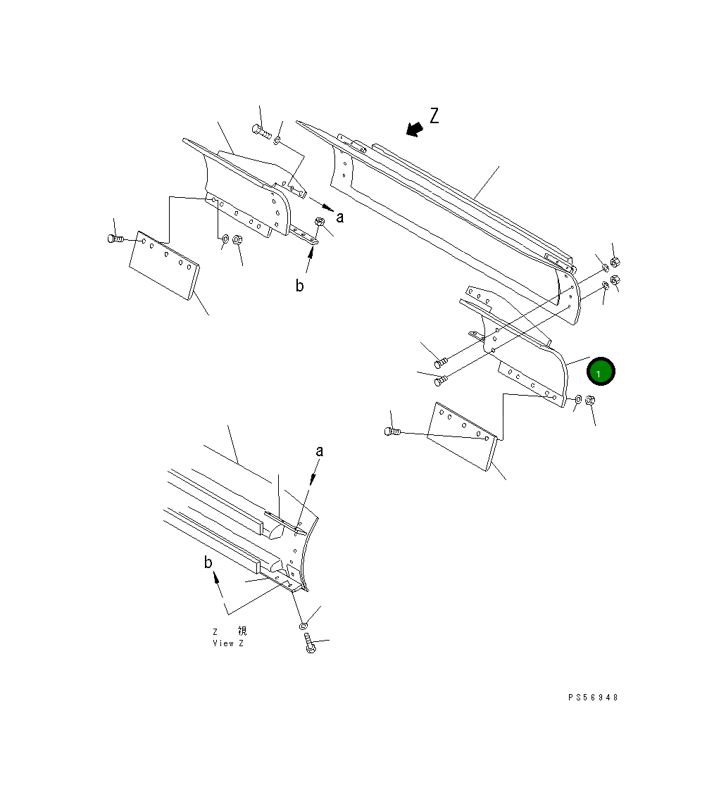 Удлинение отвала, левое 235-755-1121 Komatsu