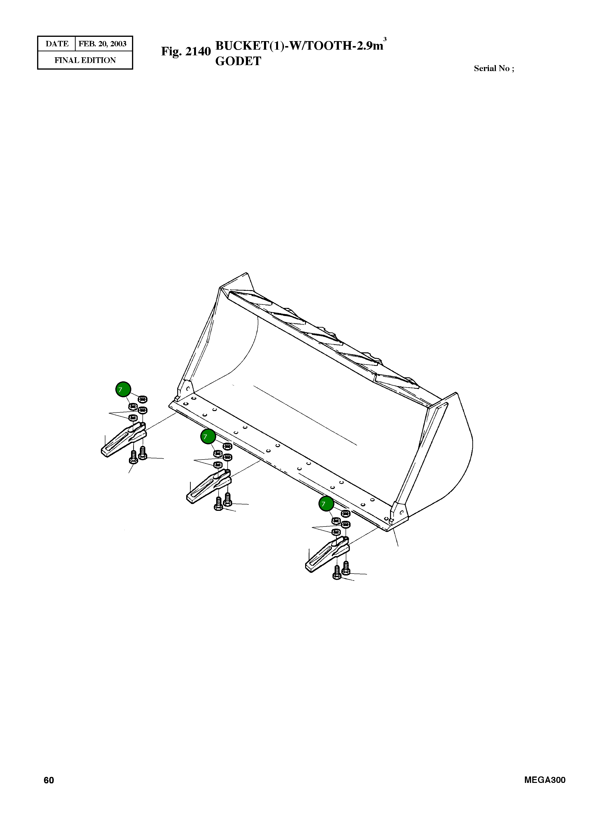 Гайка M24X3.0 S4013343 Komatsu