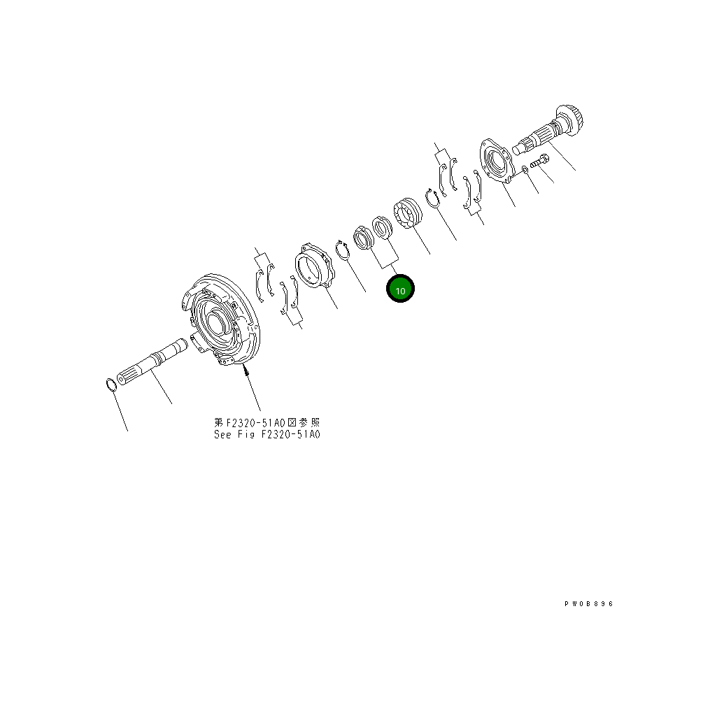 Гайка 14X-15-13251 Komatsu