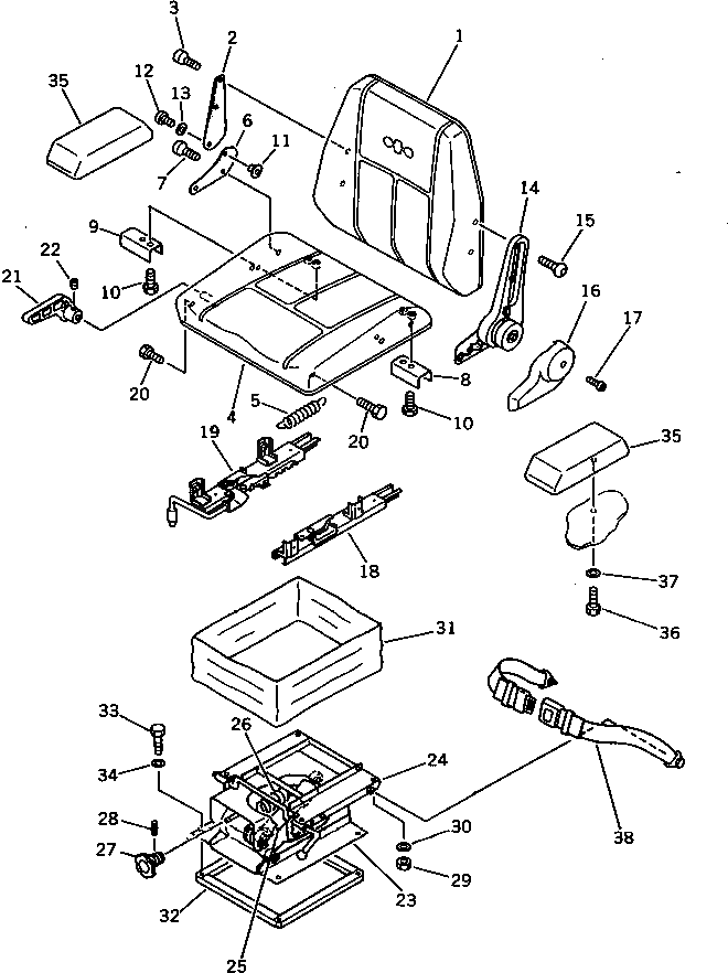 Ремень сиденья 421-962-1110 Komatsu