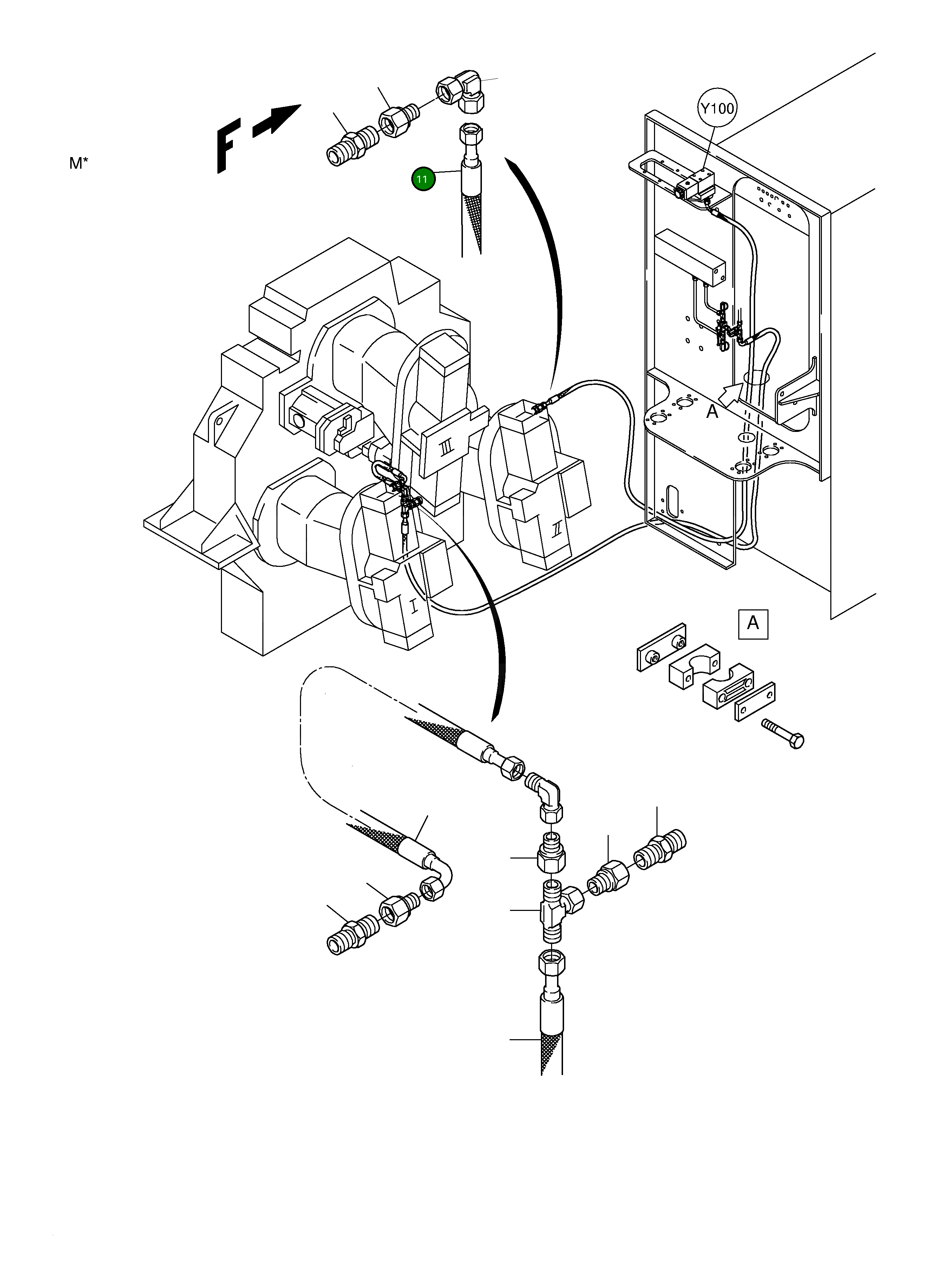 Шланг в сборе DN 10x4600 514 676 98 Komatsu