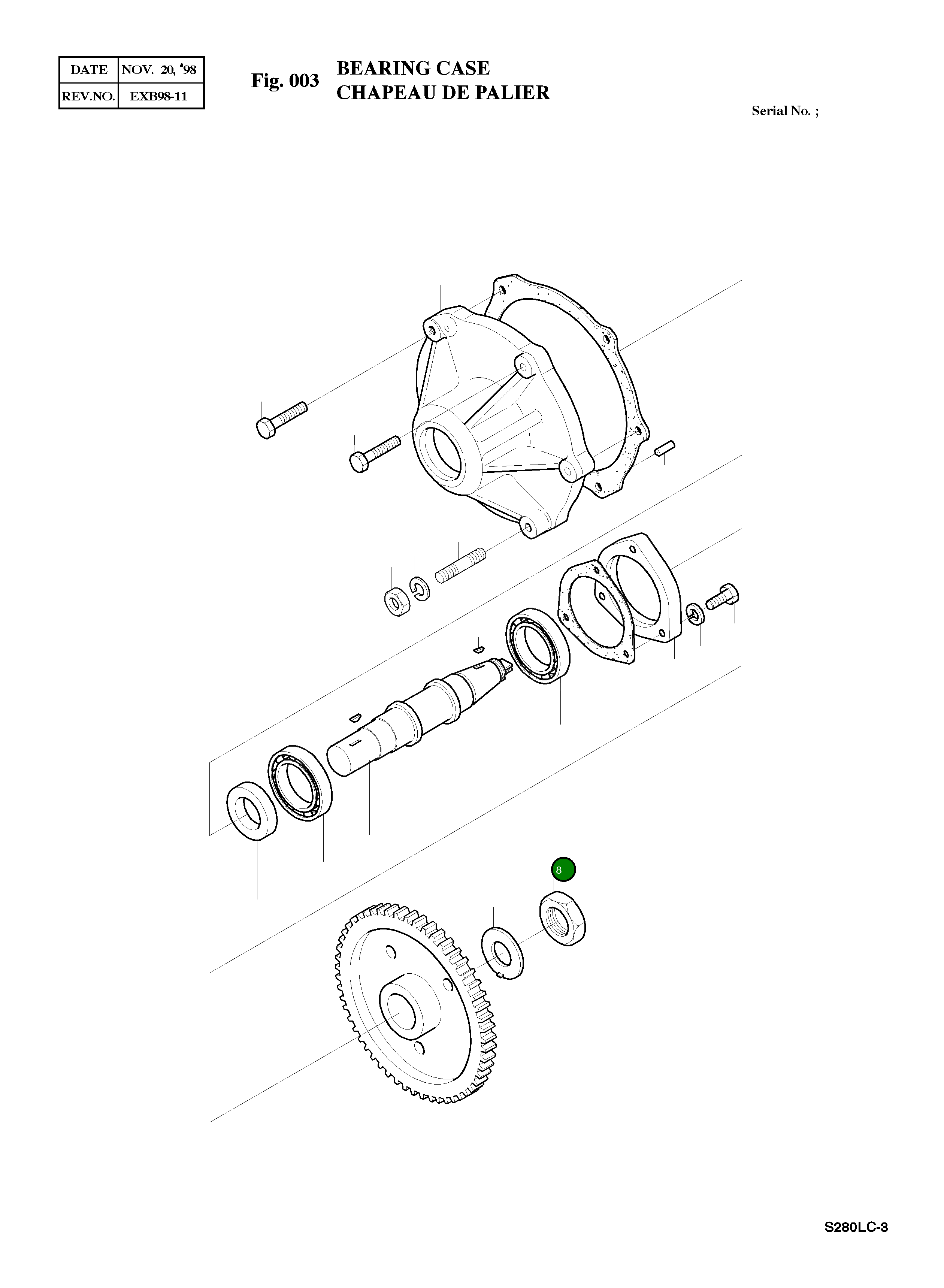 Гайка шестигранная M24X1.5 65.11250-4329 Komatsu